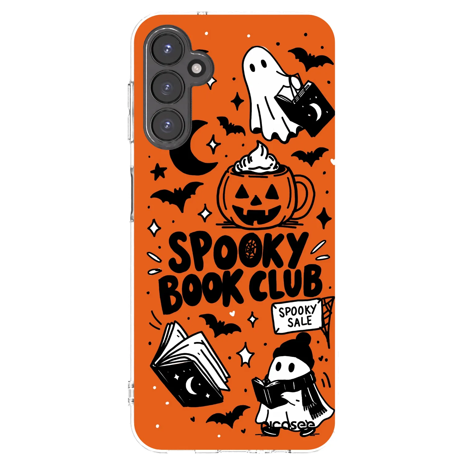 Picasee Samsung Galaxy A14 4G A145R Hülle - Transparentes Silikon - Spooky book club