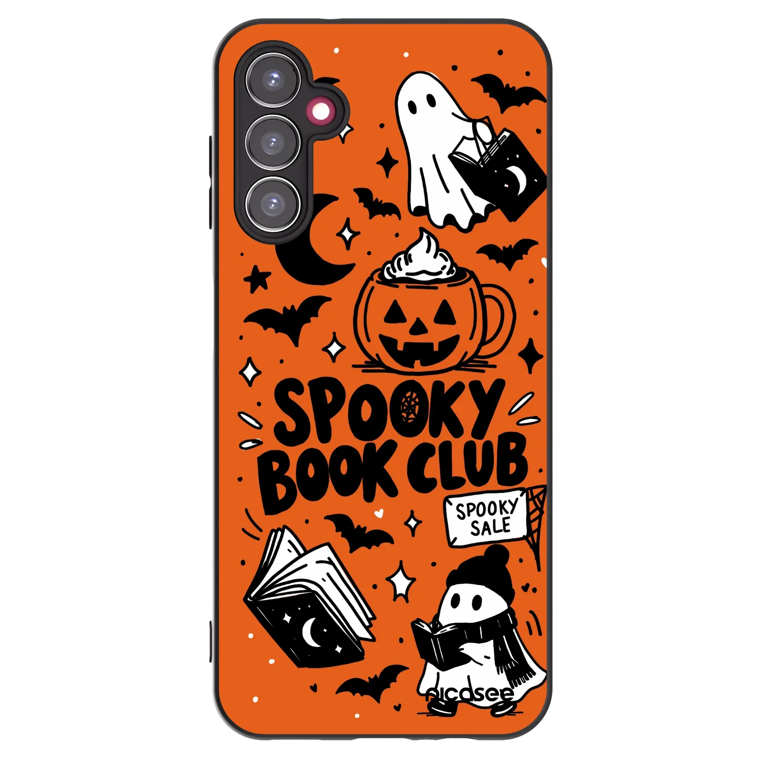Picasee Samsung Galaxy A14 5G A146P Hülle - Schwarzes Silikon - Spooky book club