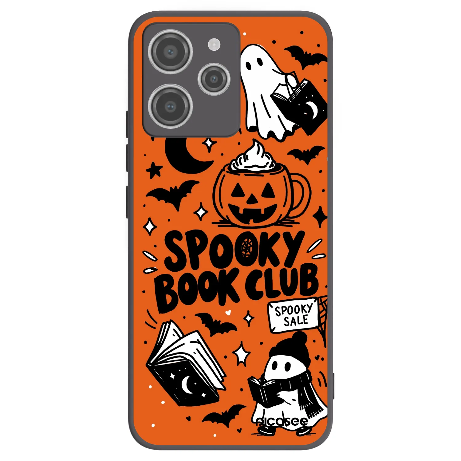 Picasee Xiaomi Redmi 12 4G Hülle - Schwarzes Silikon - Spooky book club