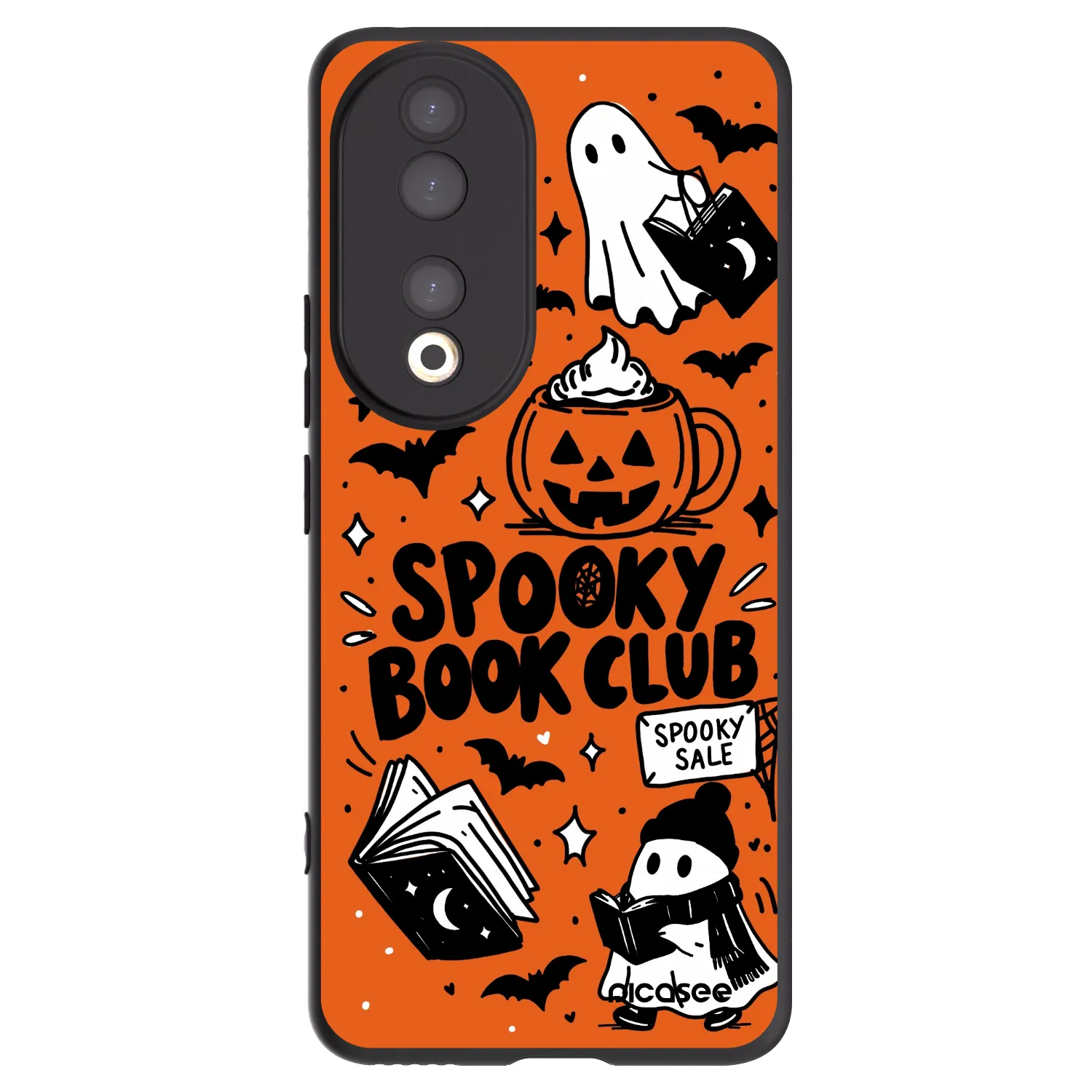 Picasee Honor 90 5G Hülle - Schwarzes Silikon - Spooky book club