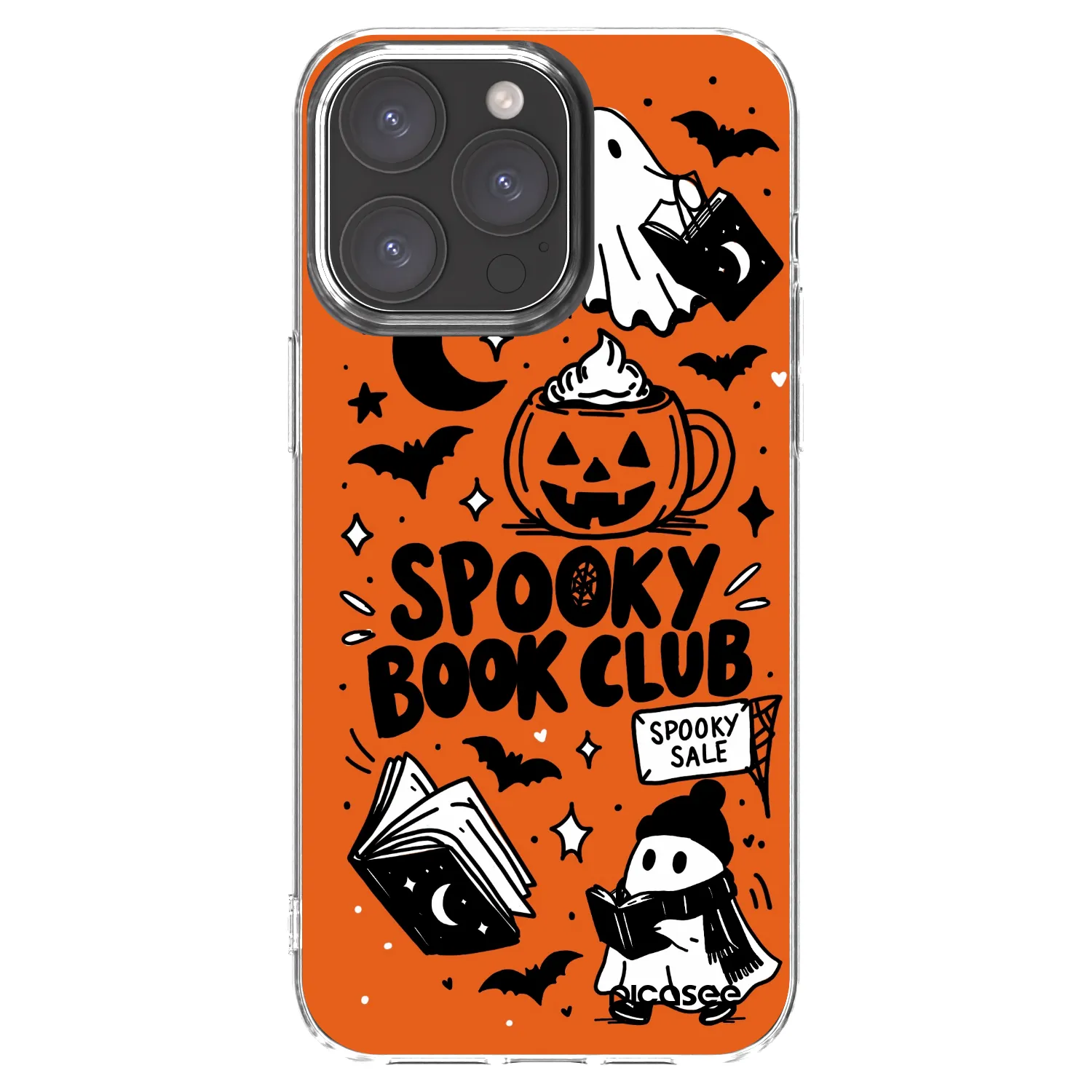 Picasee Apple iPhone 15 Pro Max Hülle - Transparentes Silikon - Spooky book club