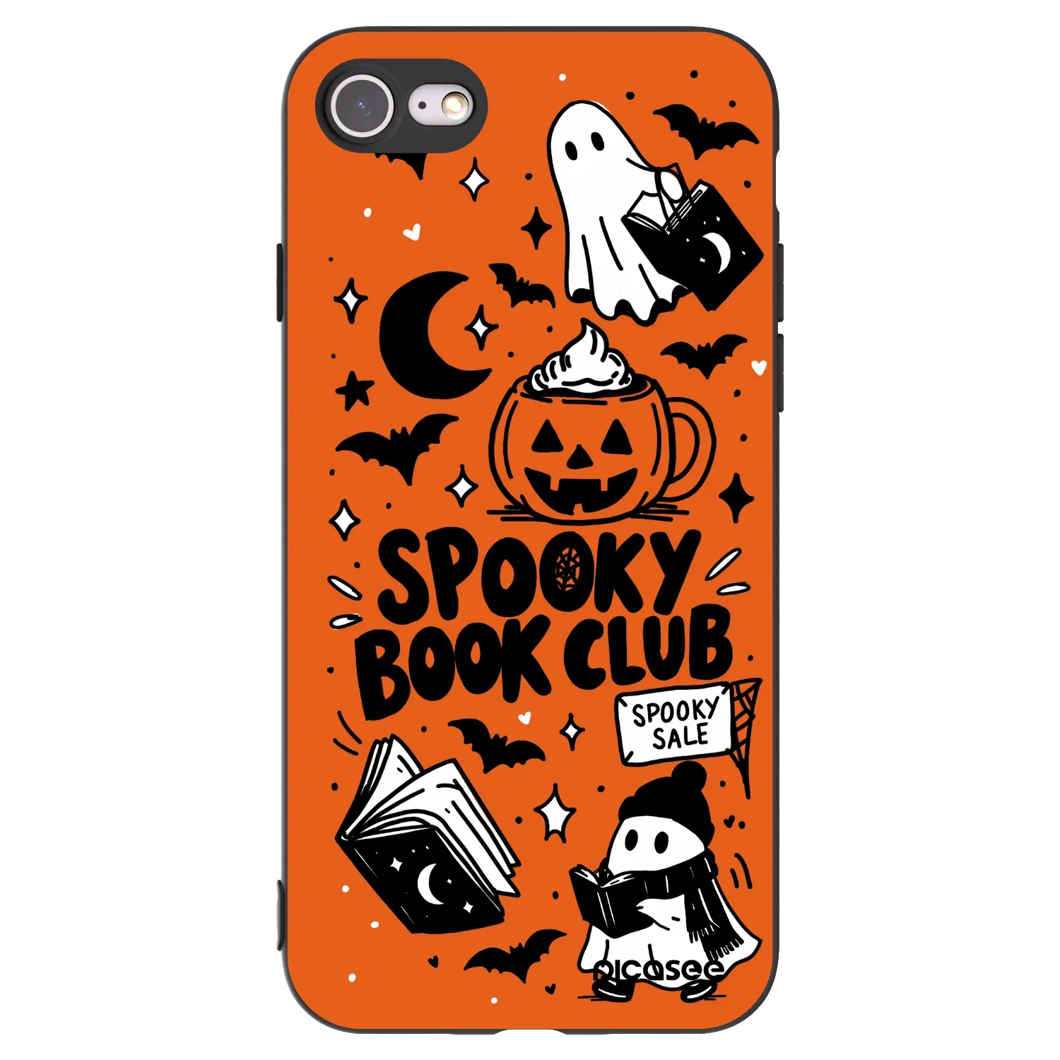 Picasee Apple iPhone 7 Hülle - Schwarzes Silikon - Spooky book club