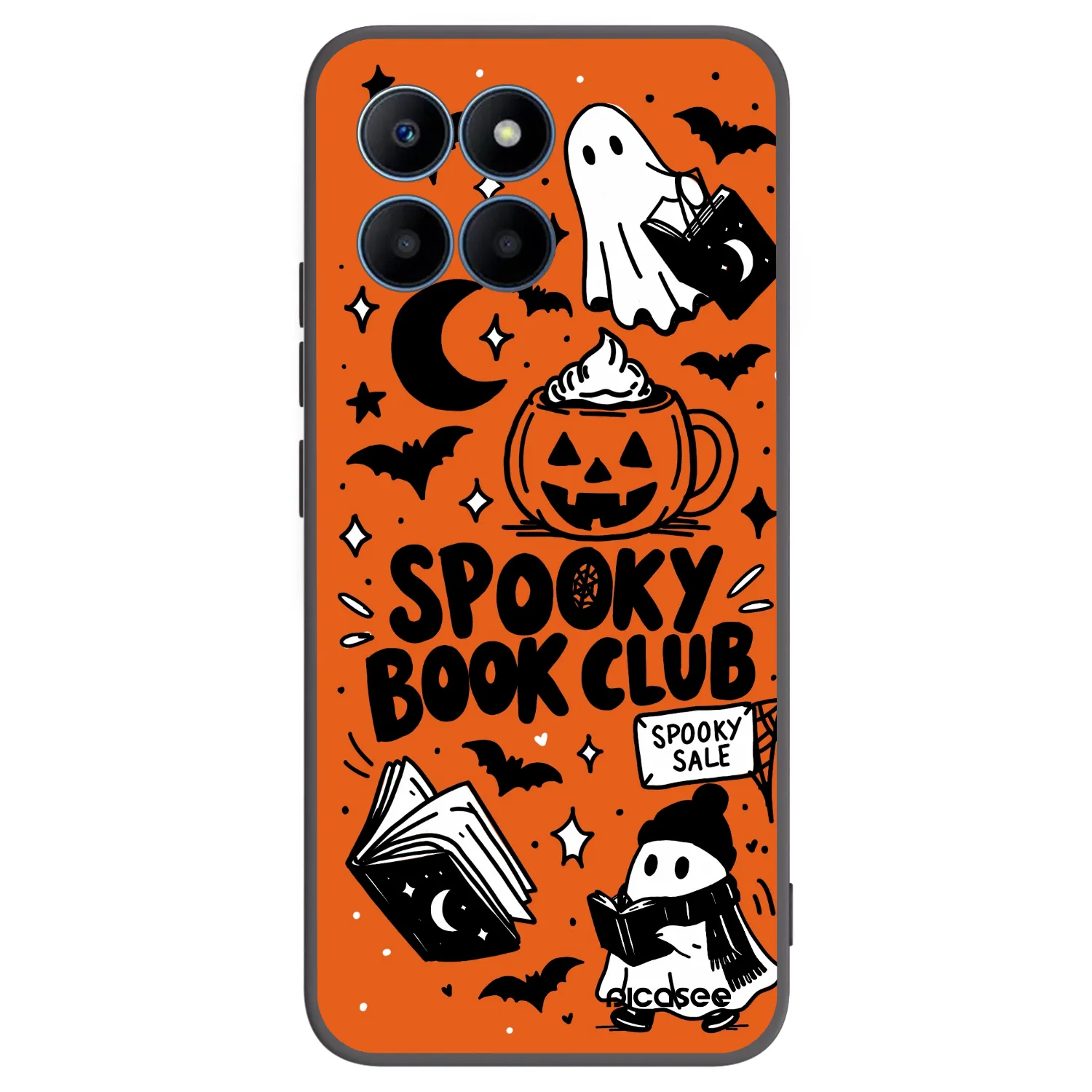 Picasee Honor 70 Lite Hülle - Schwarzes Silikon - Spooky book club