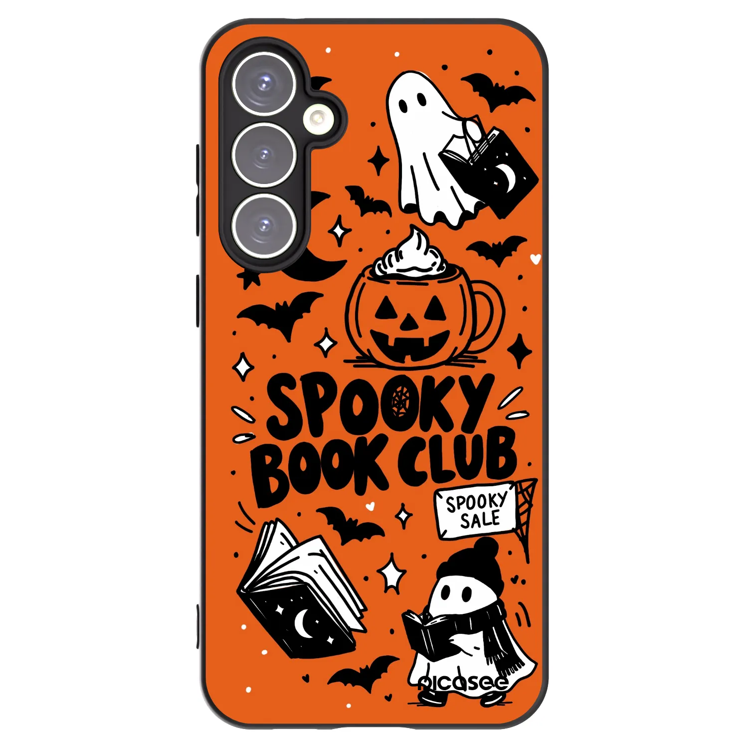 Picasee Samsung Galaxy S23 FE S711B Hülle - Schwarzes Silikon - Spooky book club