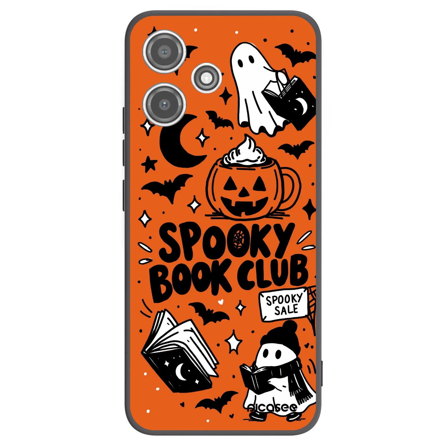 Picasee Xiaomi Redmi 12 5G Hülle - Schwarzes Silikon - Spooky book club
