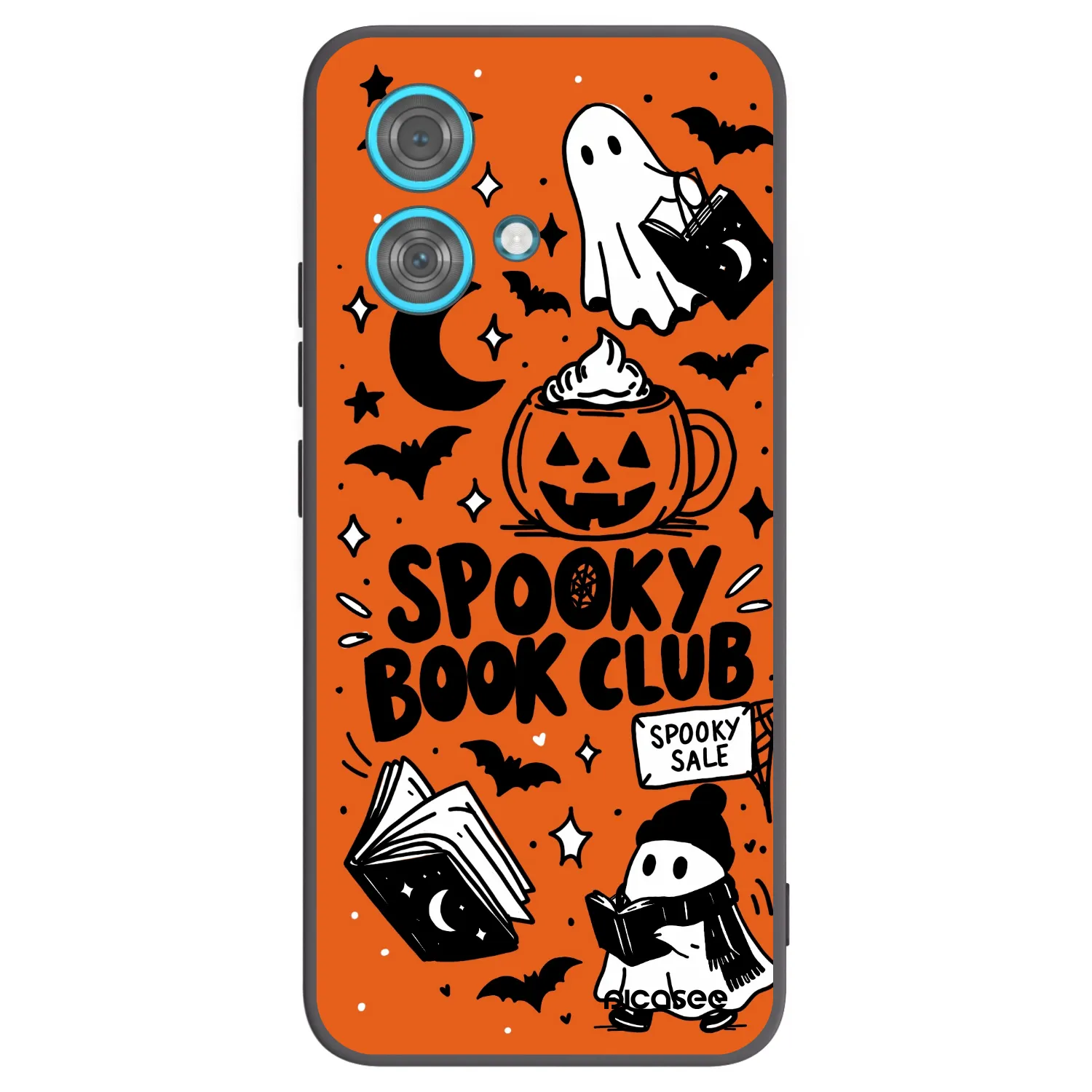 Picasee Motorola Edge 40 Neo Hülle - Schwarzes Silikon - Spooky book club