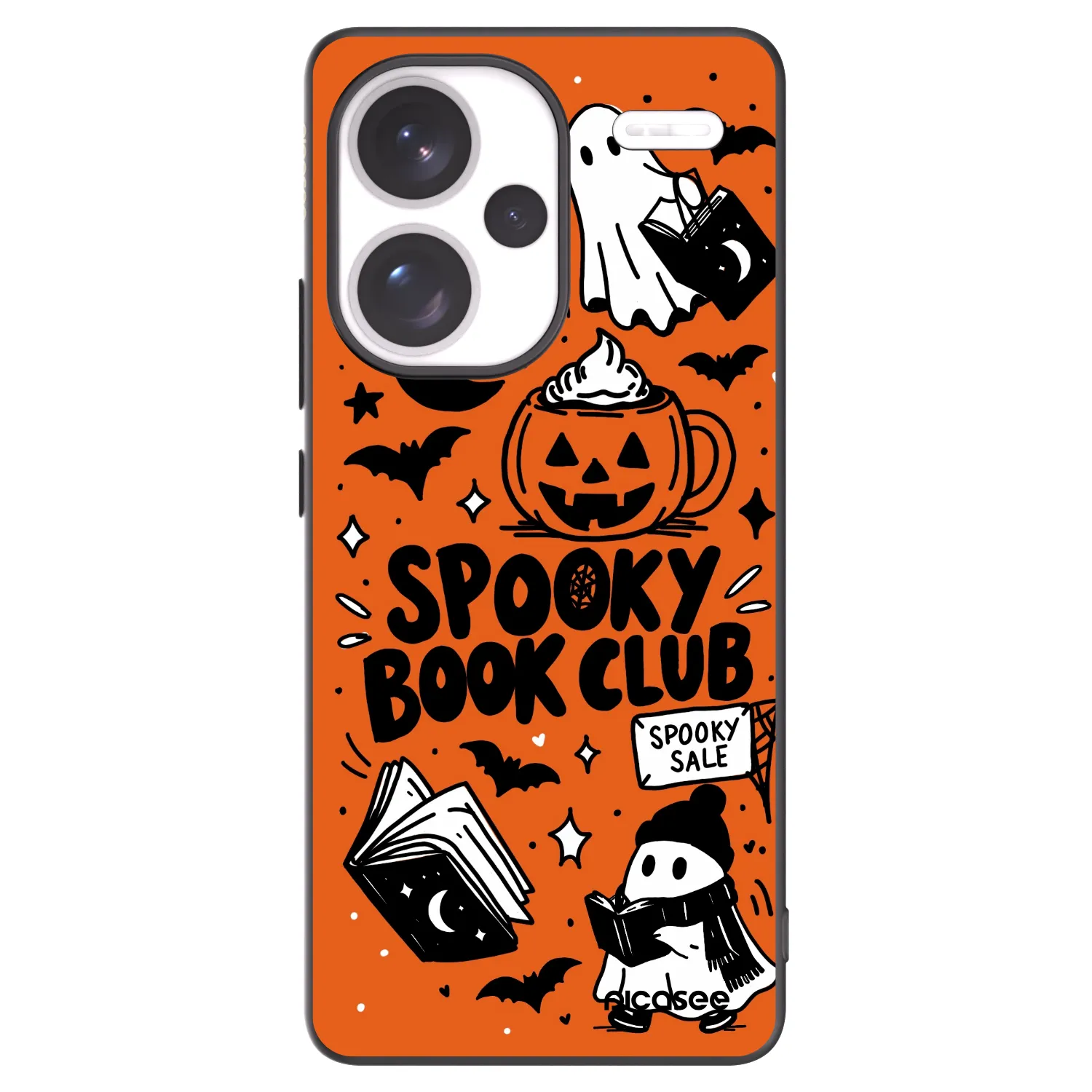 Picasee Xiaomi Redmi Note 13 Pro+ 5G Hülle - Schwarzes Silikon - Spooky book club