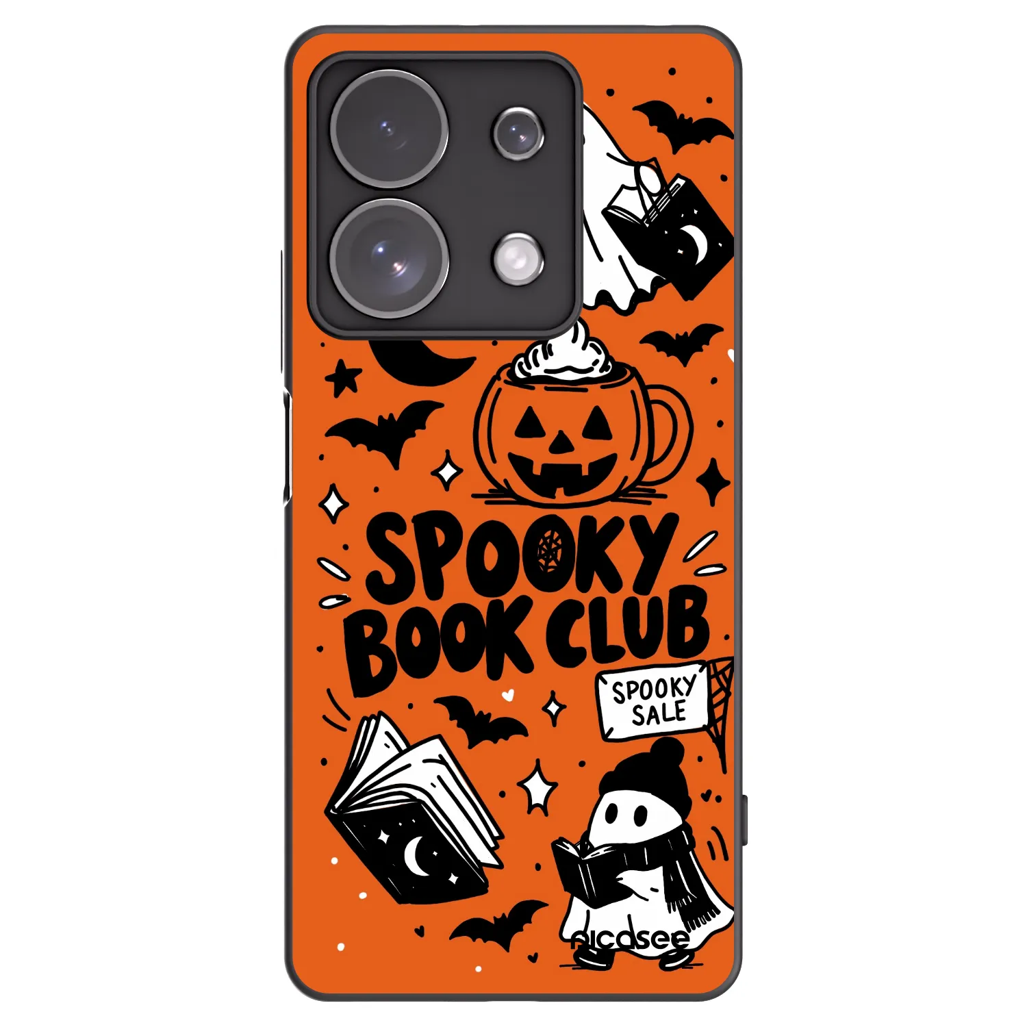Picasee Xiaomi Redmi Note 13 Pro 4G Hülle - Schwarzes Silikon - Spooky book club