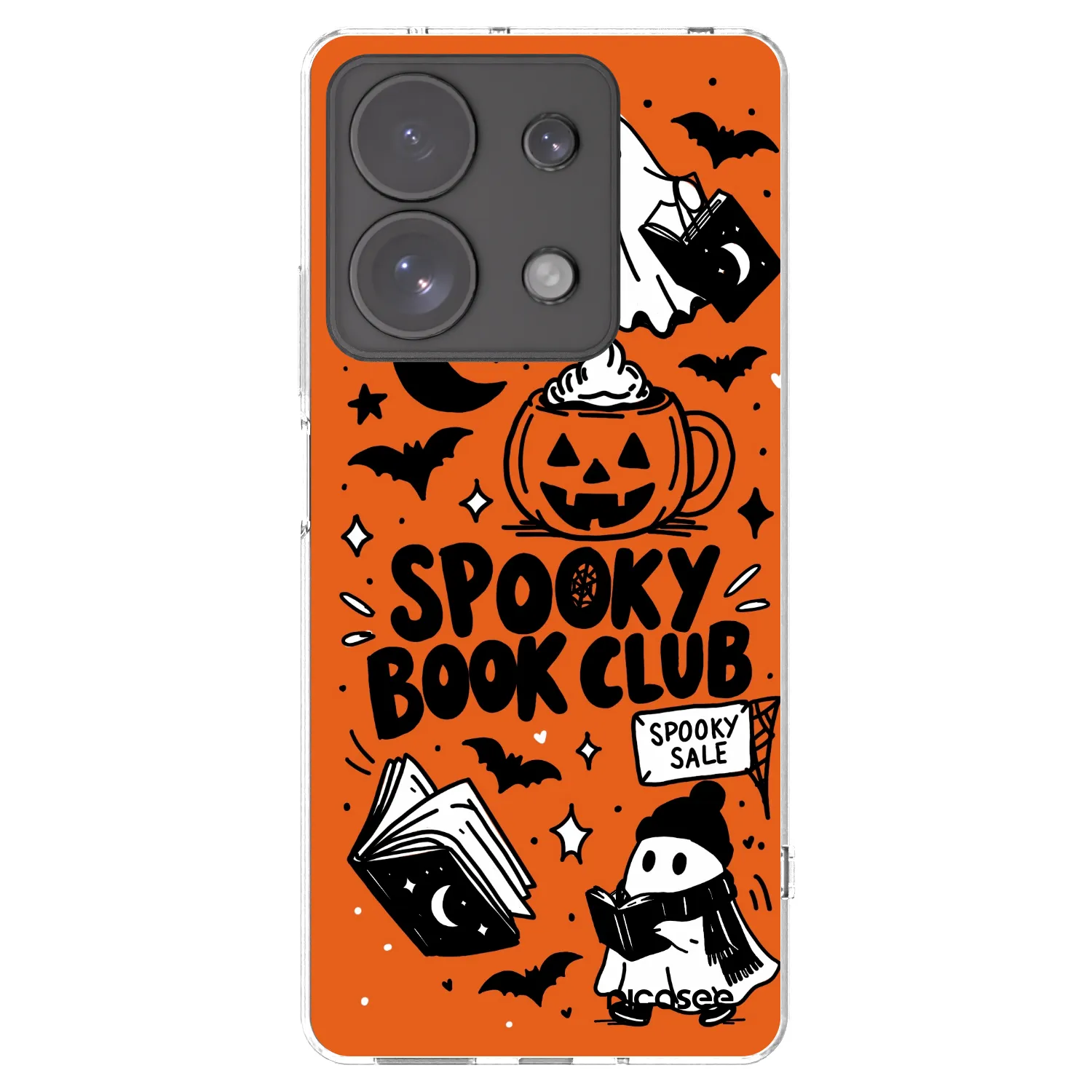 Picasee Xiaomi Redmi Note 13 Pro 4G Hülle - Transparentes Silikon - Spooky book club