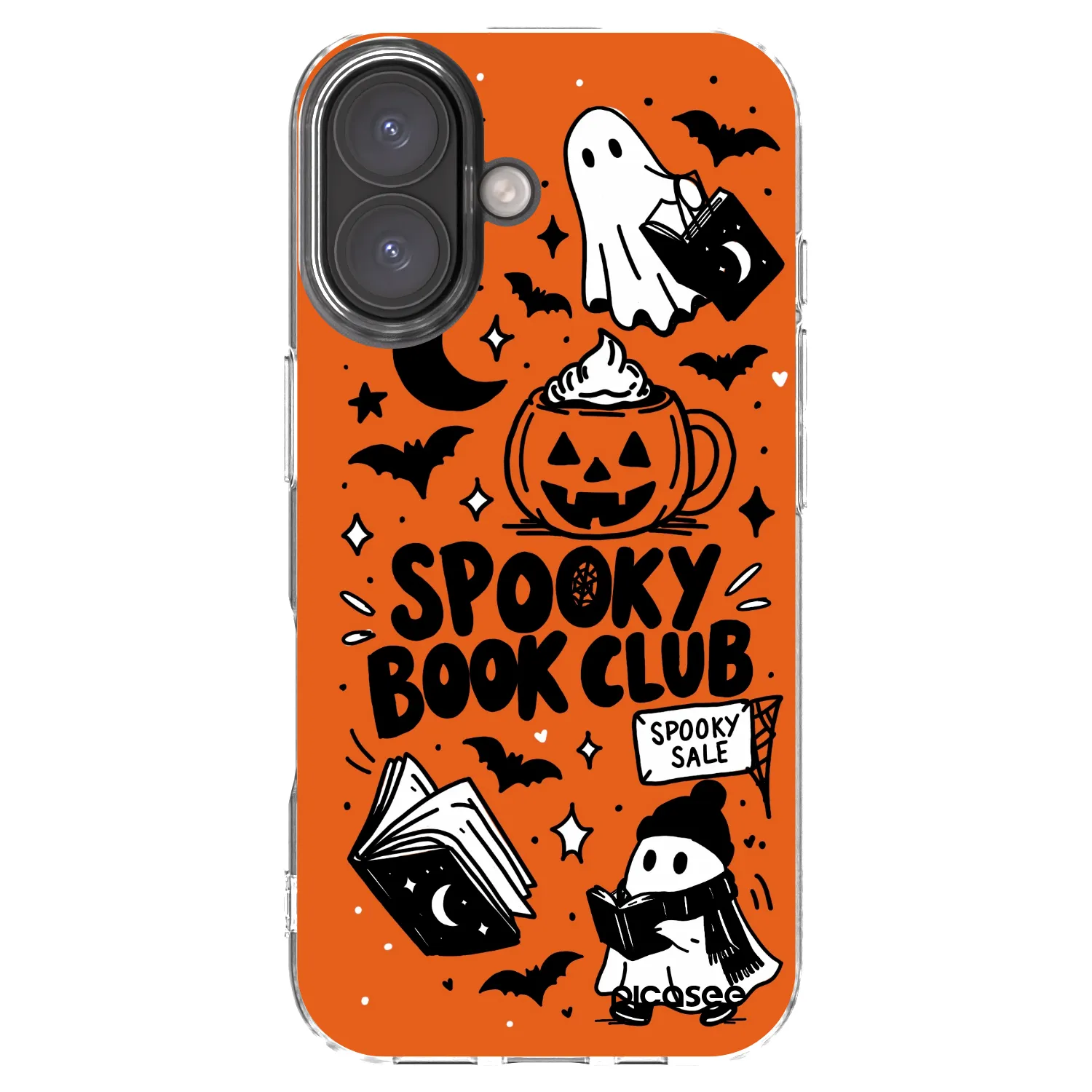 Picasee Apple iPhone 16 Hülle - Transparentes Silikon - Spooky book club