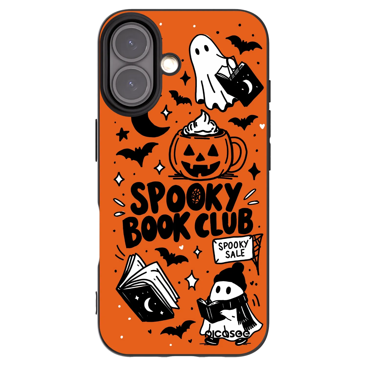Picasee Apple iPhone 16 Hülle - Schwarzes Silikon - Spooky book club