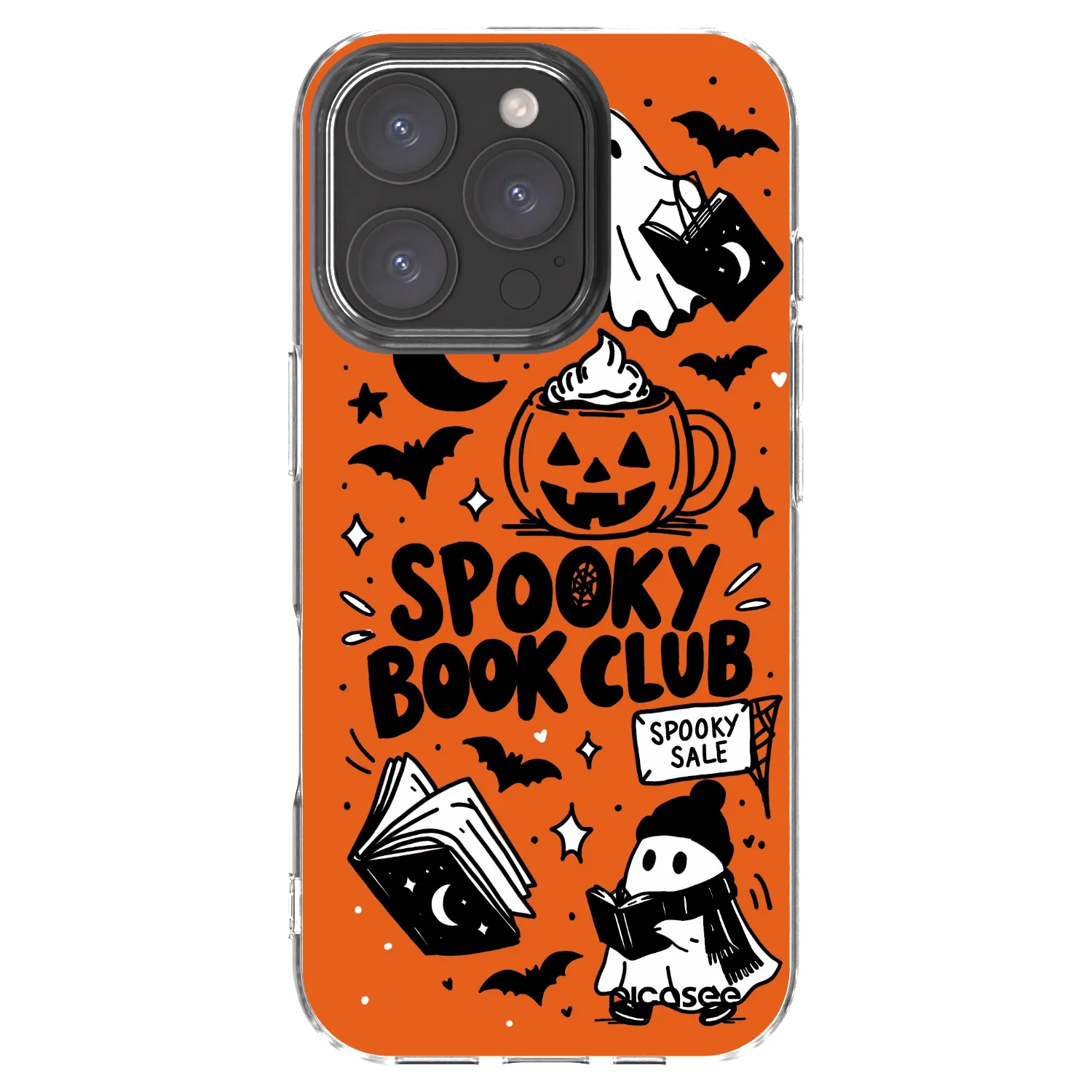 Picasee Apple iPhone 16 Pro Hülle - Transparentes Silikon - Spooky book club