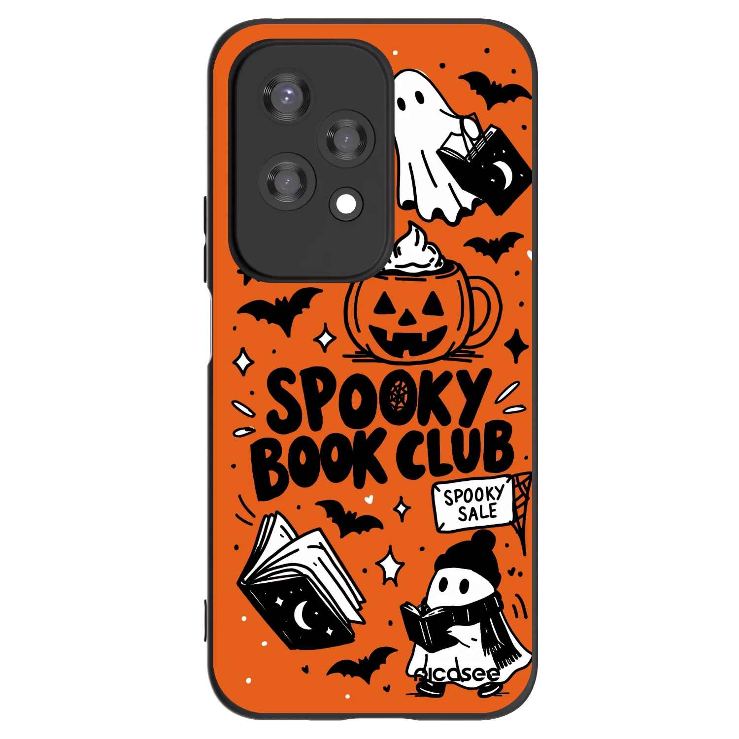 Picasee Honor 200 Lite Hülle - Schwarzes Silikon - Spooky book club