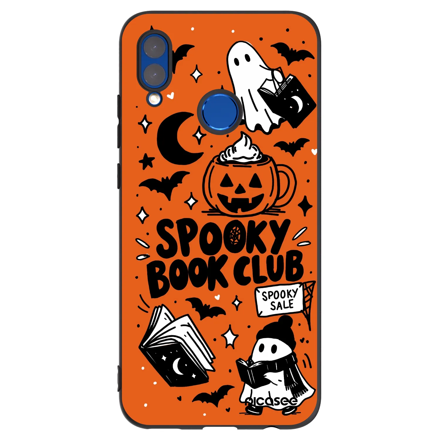 Picasee Honor 10 Lite Hülle - Schwarzes Silikon - Spooky book club