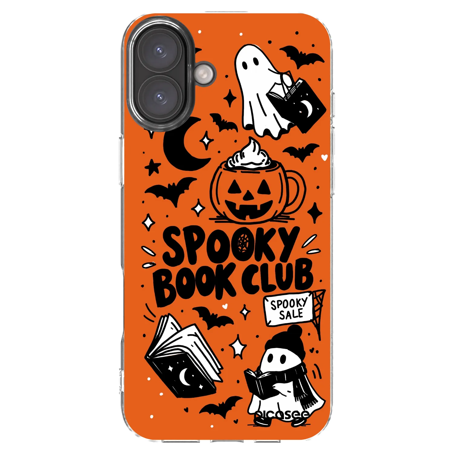 Picasee Apple iPhone 16 Plus Hülle - Transparentes Silikon - Spooky book club
