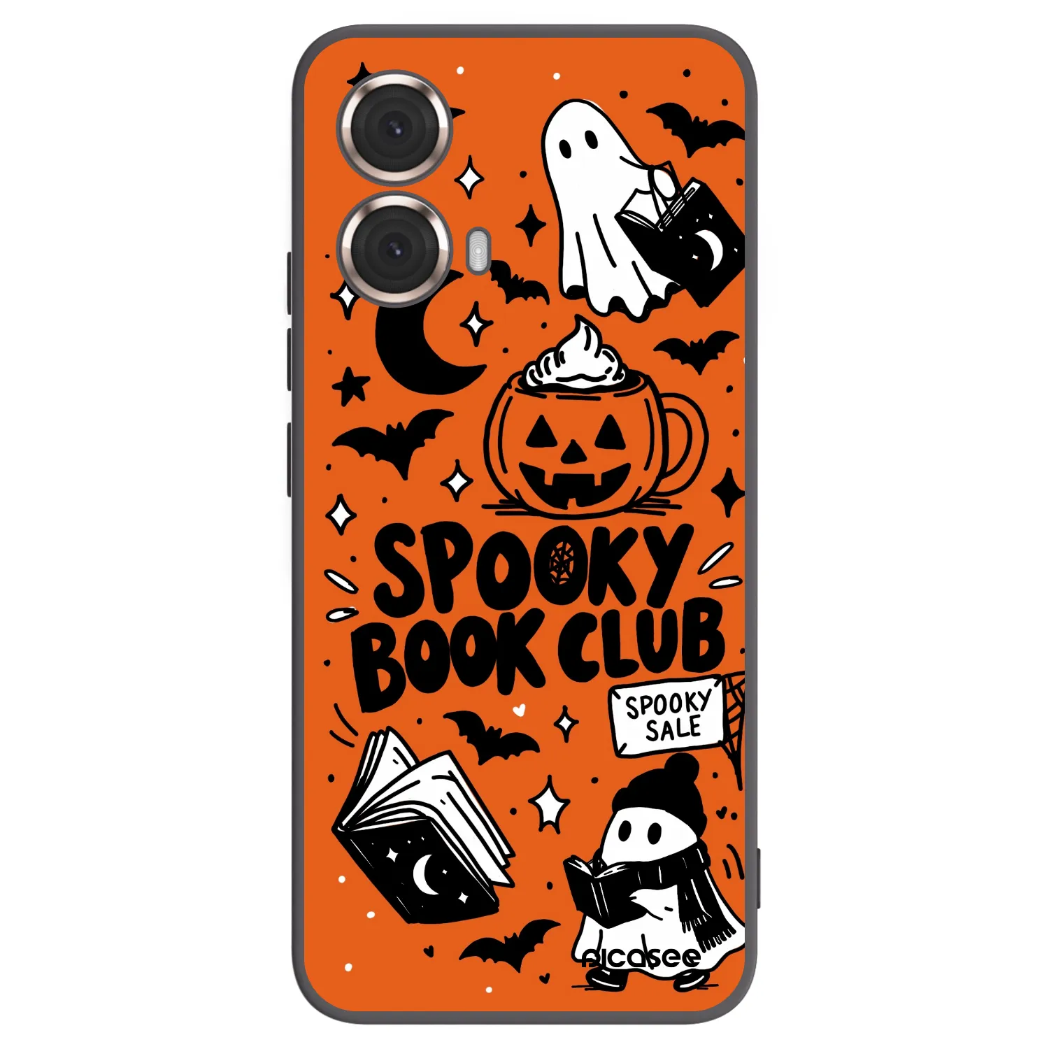 Picasee Motorola Moto G85 Hülle - Schwarzes Silikon - Spooky book club