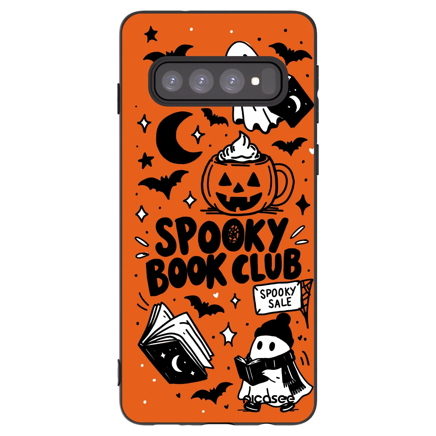 Picasee Samsung Galaxy S10 G973 Hülle - Schwarzes Silikon - Spooky book club