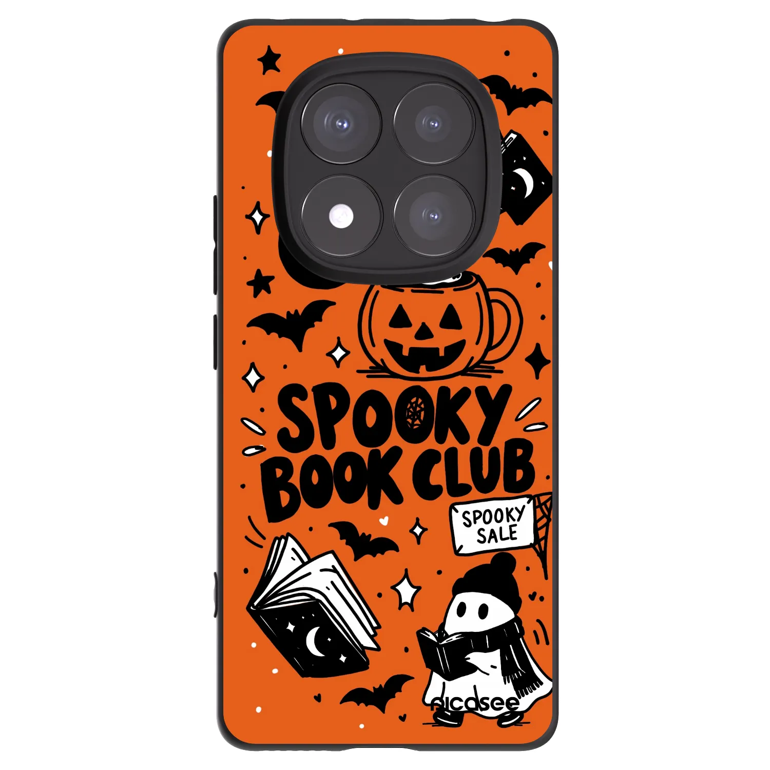 Picasee Xiaomi Redmi Note 14 Pro 5G Hülle - Schwarzes Silikon - Spooky book club