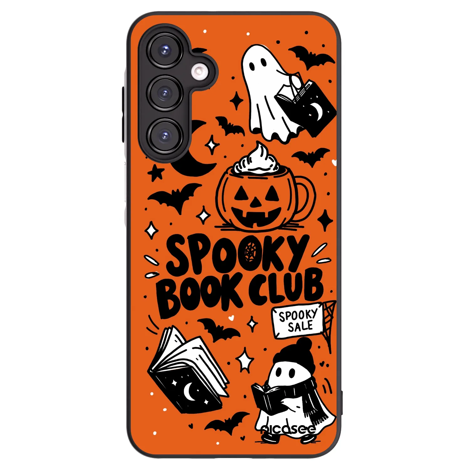 Picasee Samsung Galaxy A16 5G Hülle - Schwarzes Silikon - Spooky book club