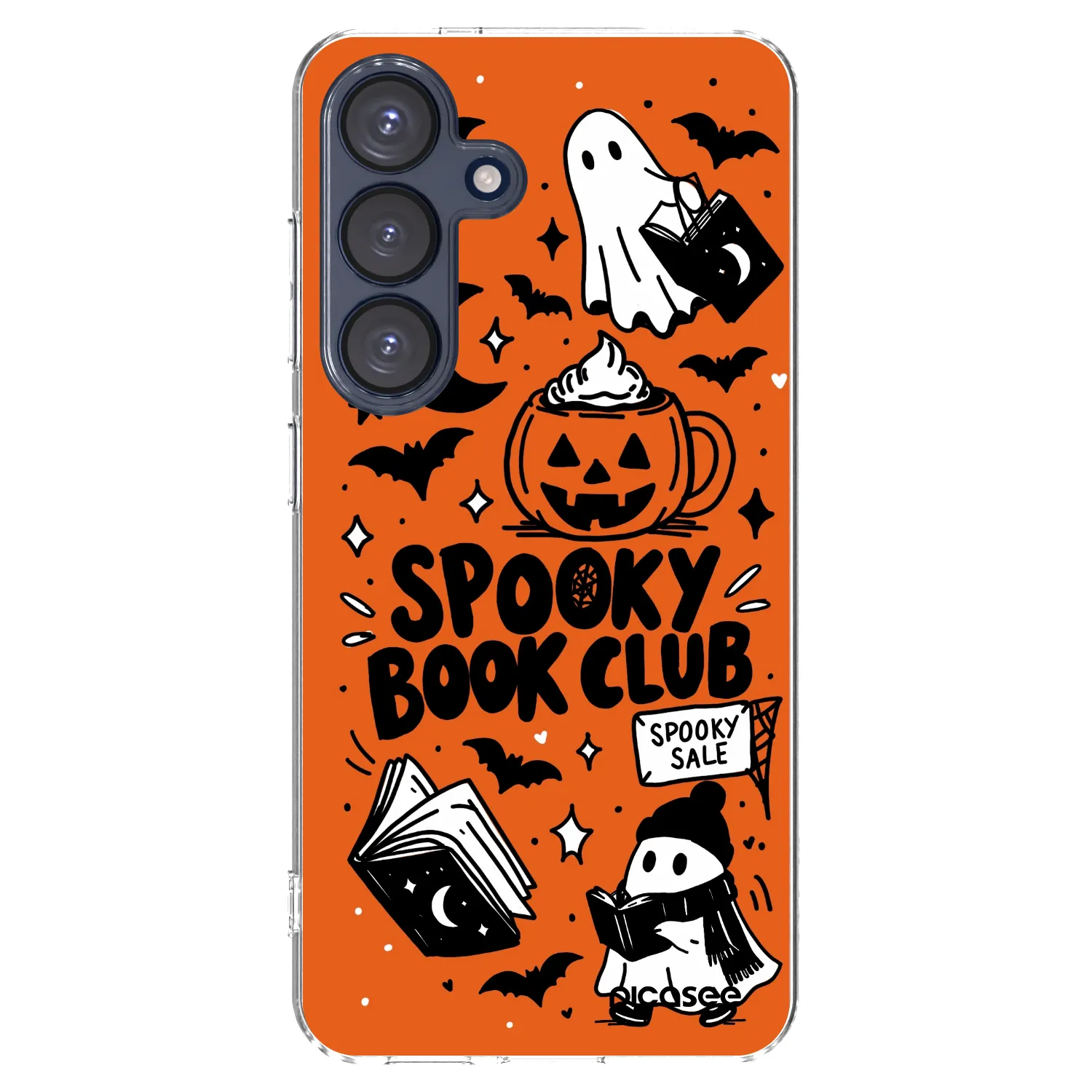 Picasee Samsung Galaxy S25 5G Hülle - Transparentes Silikon - Spooky book club