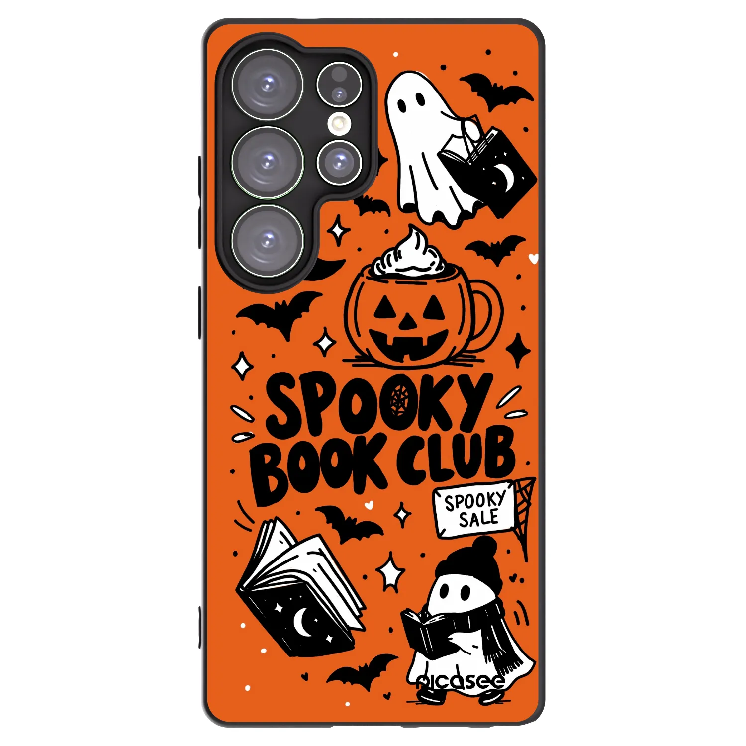 Picasee Samsung Galaxy S25 Ultra 5G Hülle - Schwarzes Silikon - Spooky book club