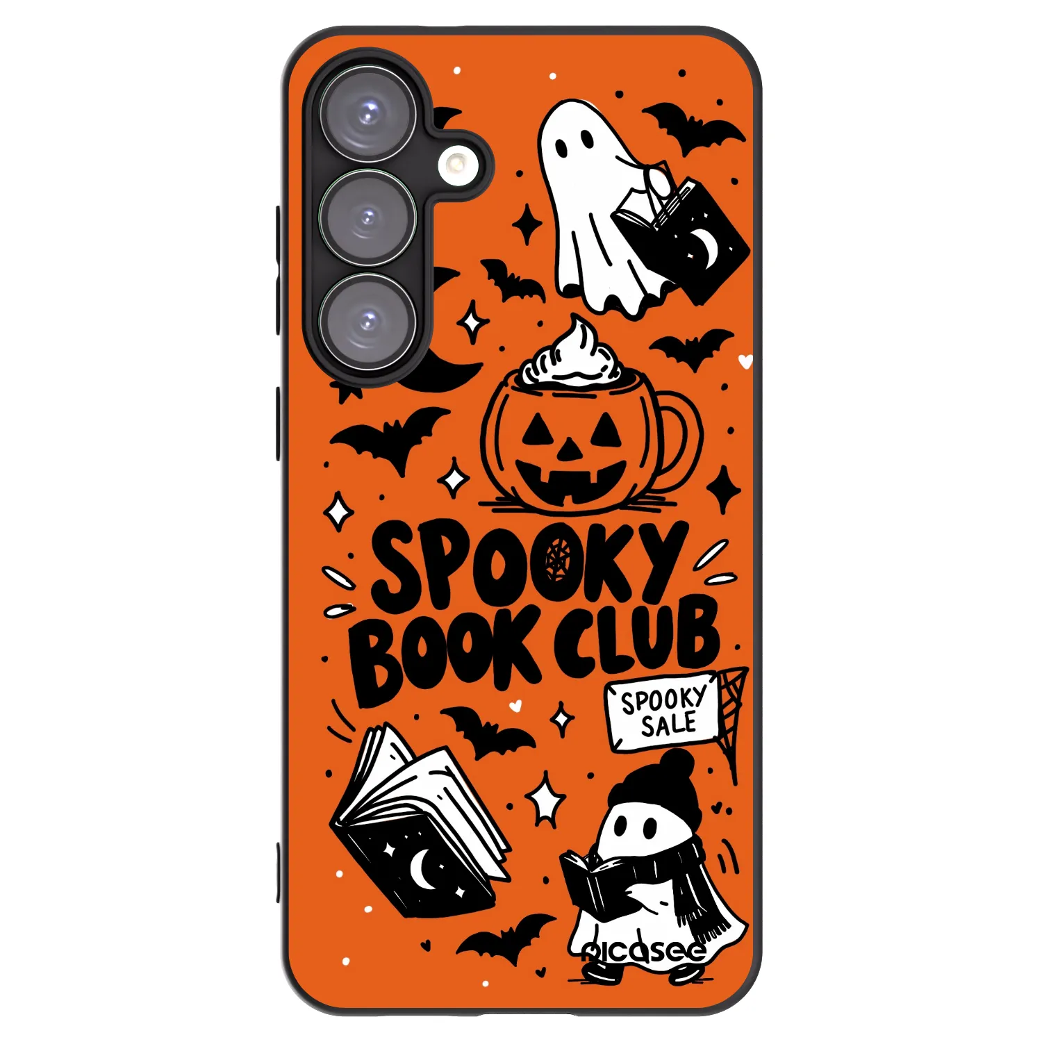 Picasee Samsung Galaxy S25+ 5G Hülle - Schwarzes Silikon - Spooky book club
