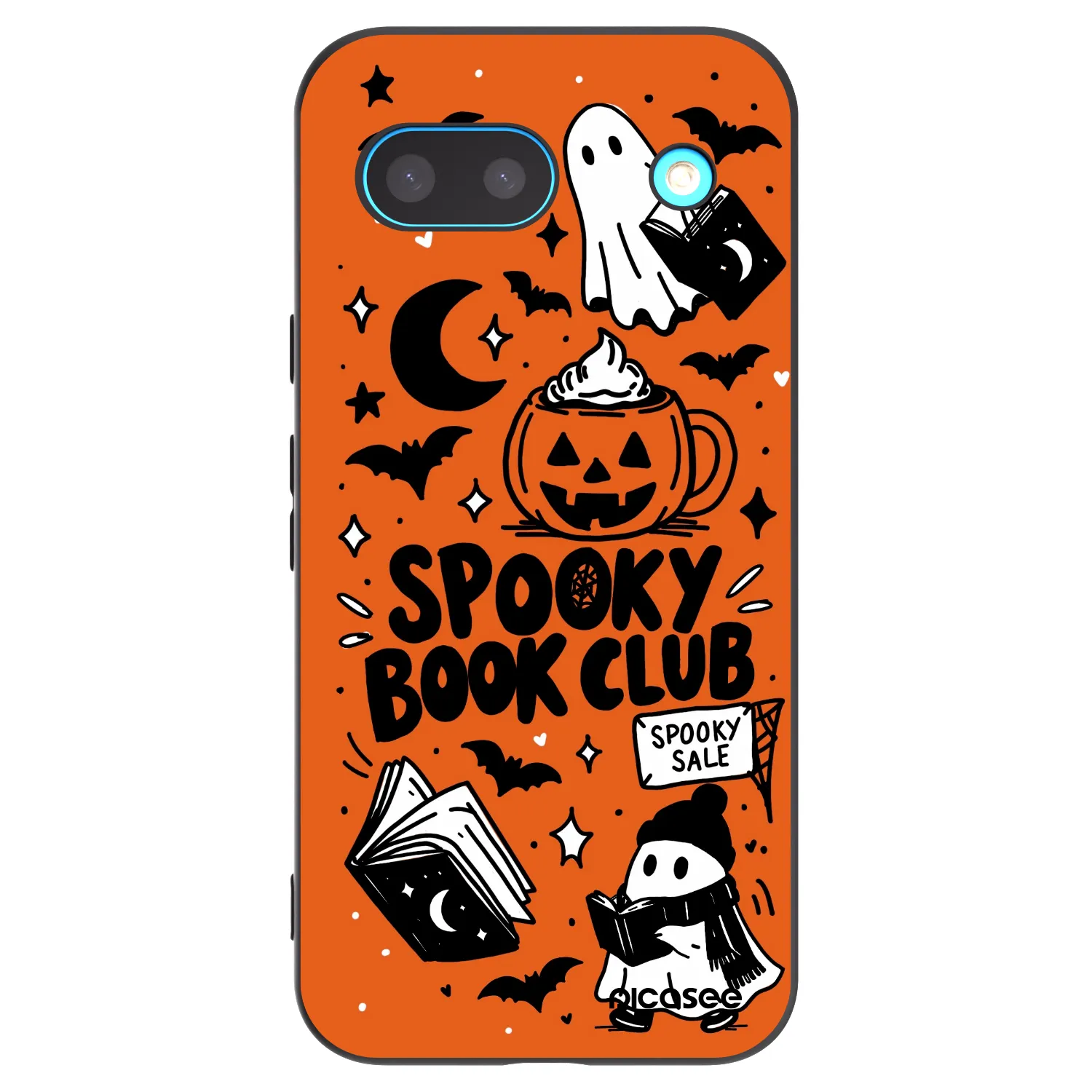 Picasee Google Pixel 8a Hülle - Schwarzes Silikon - Spooky book club