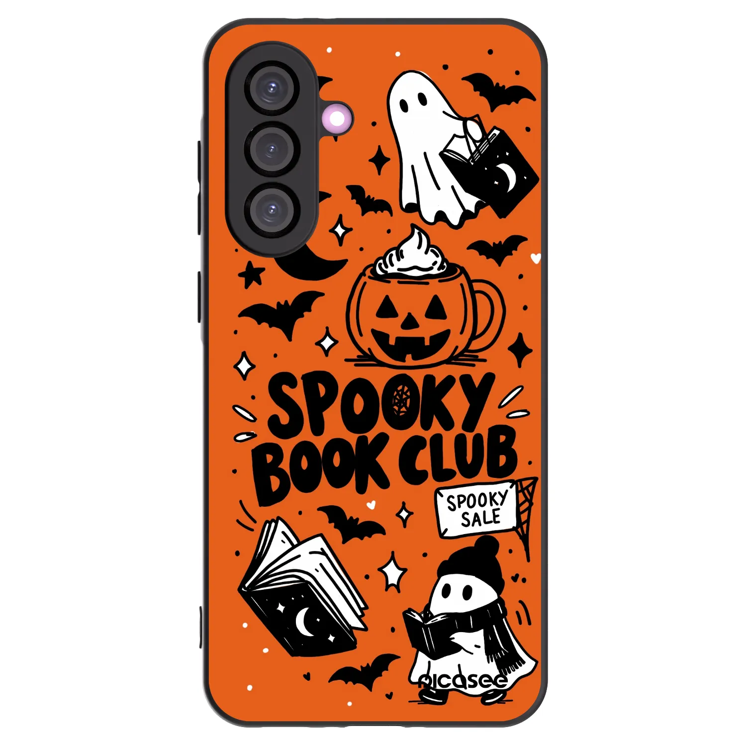 Picasee Samsung Galaxy A36 5G Hülle - Schwarzes Silikon - Spooky book club