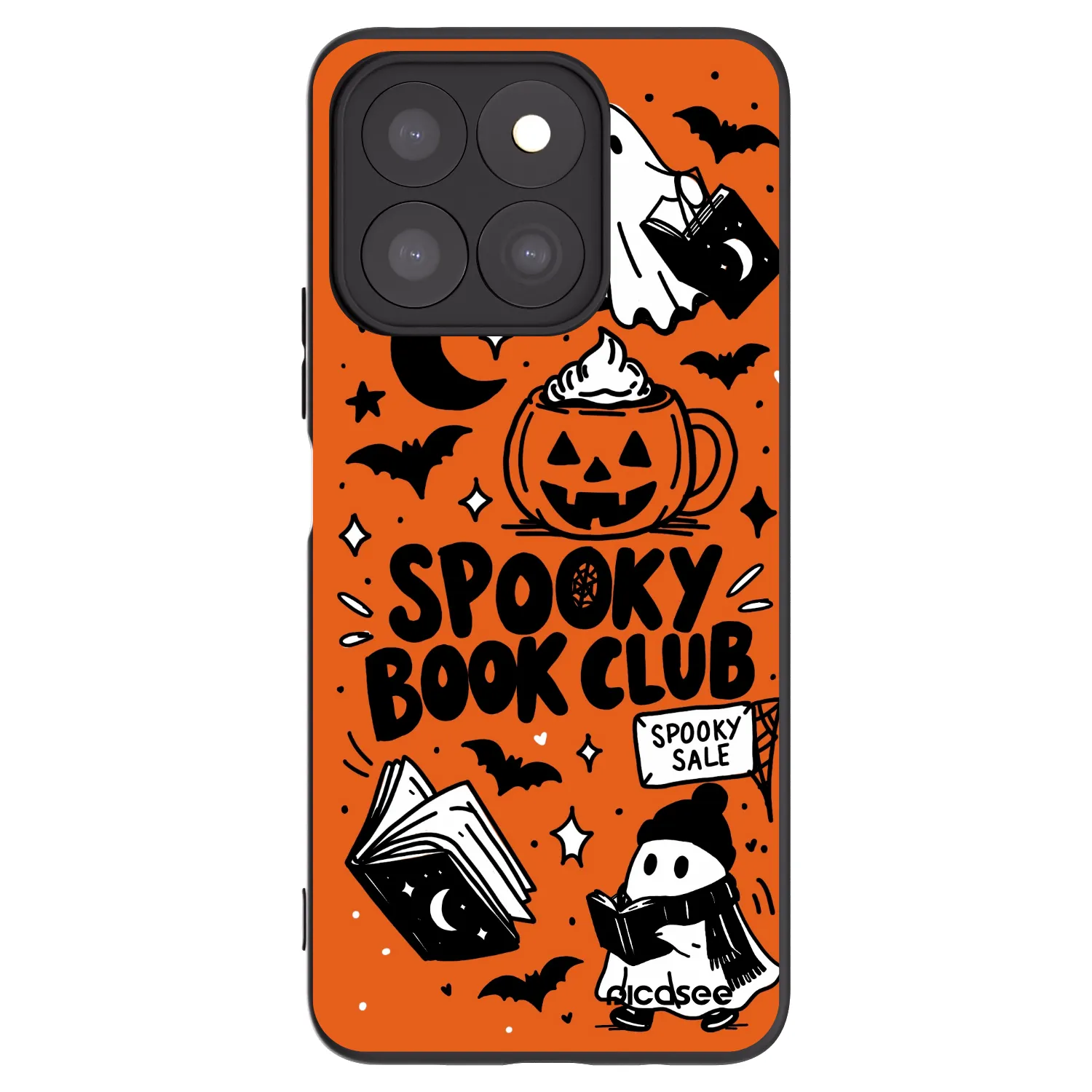 Picasee Honor X8c Hülle - Schwarzes Silikon - Spooky book club