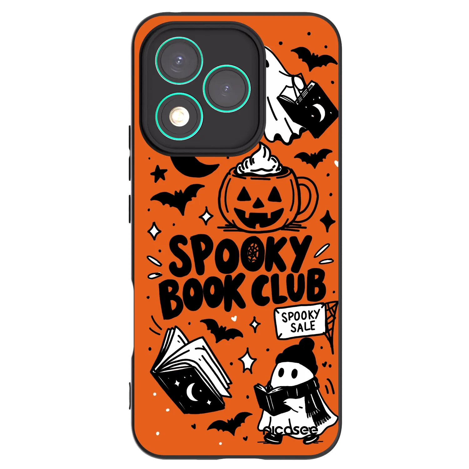 Picasee Honor 400 Lite 5G Hülle - Schwarzes Silikon - Spooky book club