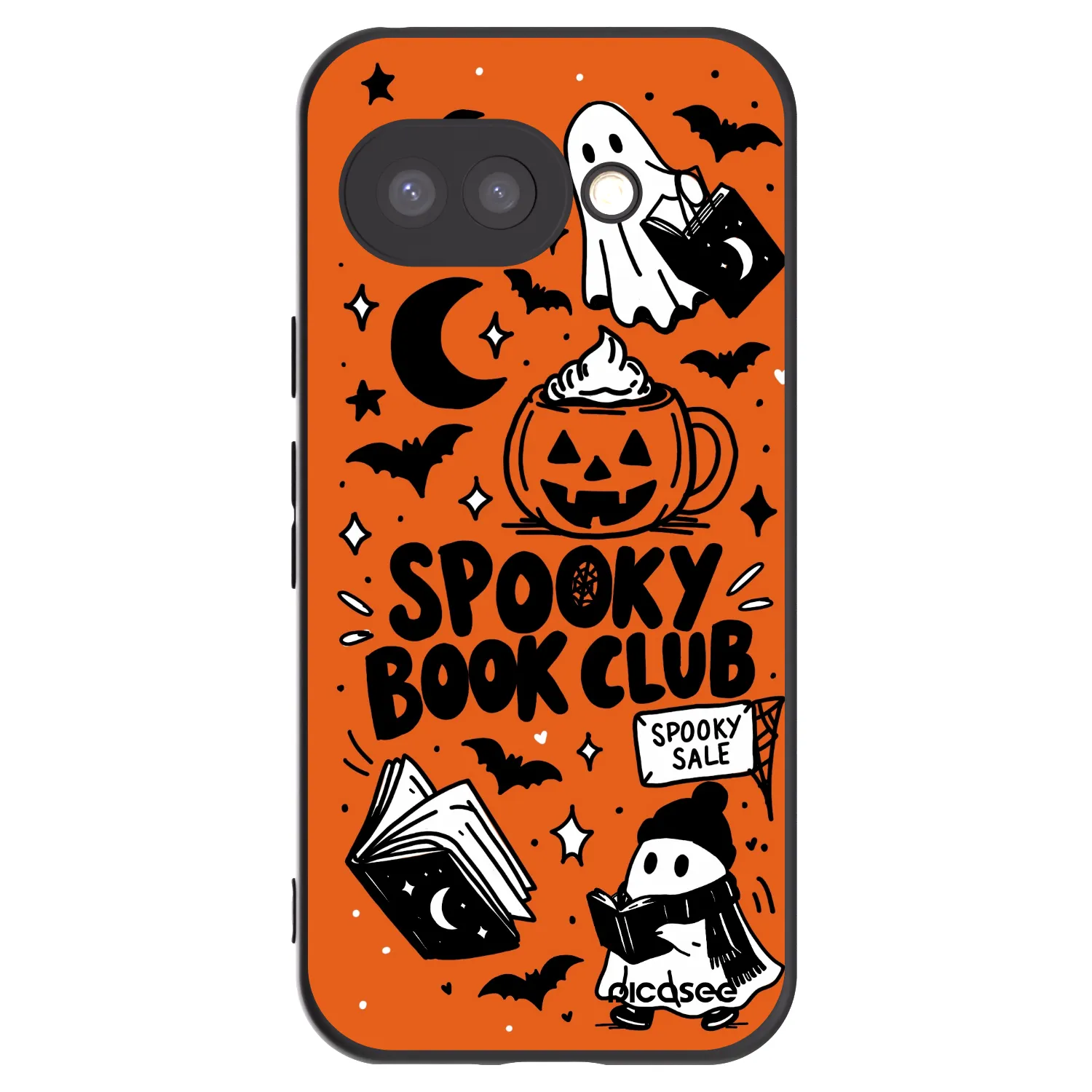 Picasee Google Pixel 9a Hülle - Schwarzes Silikon - Spooky book club