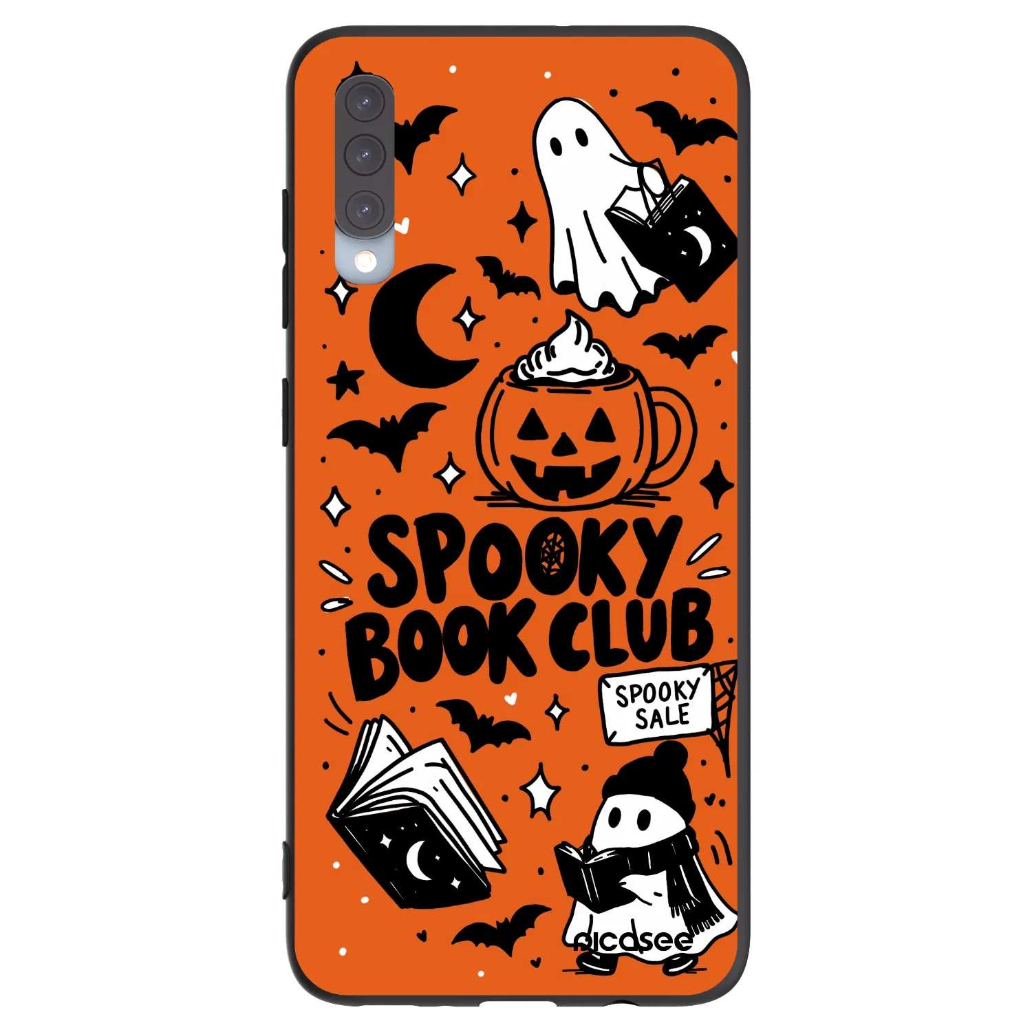 Picasee Samsung Galaxy A70 A705F Hülle - Schwarzes Silikon - Spooky book club