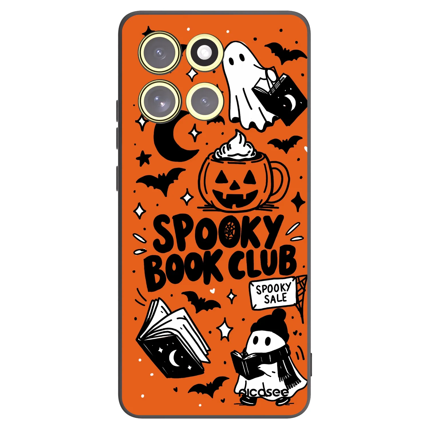 Picasee Motorola Moto G86 5G Hülle - Schwarzes Silikon - Spooky book club