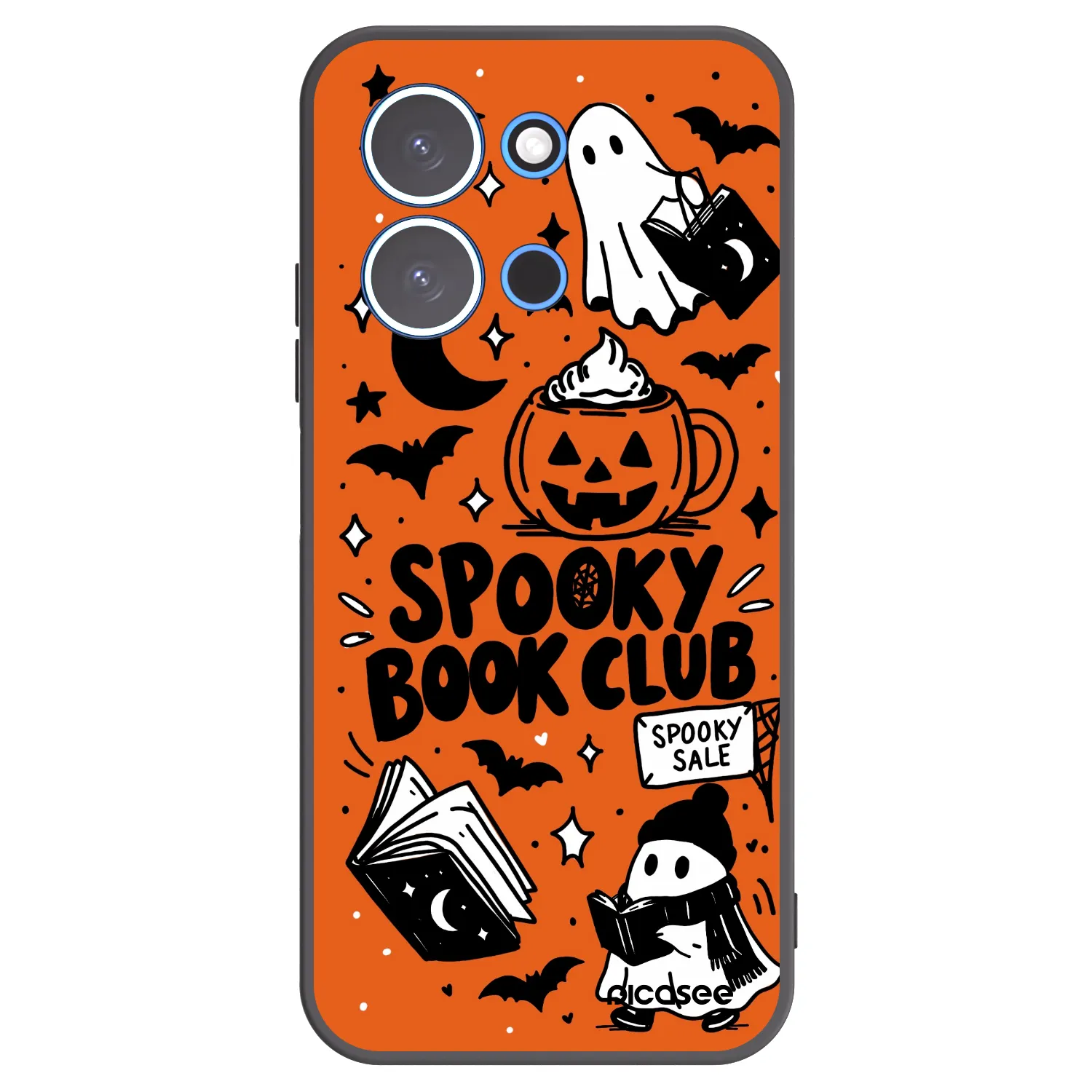 Picasee Xiaomi Redmi 15C 4G Hülle - Schwarzes Silikon - Spooky book club
