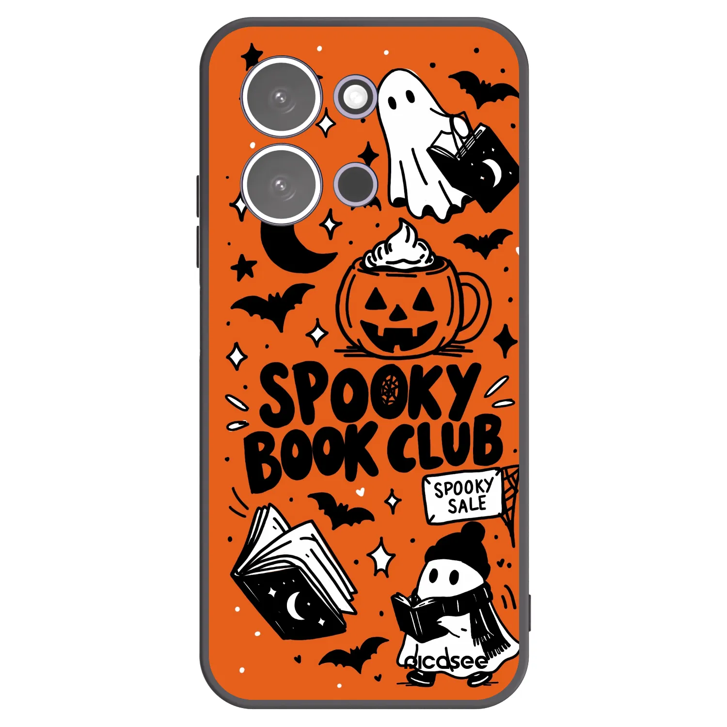 Picasee Xiaomi Redmi 15C 5G Hülle - Schwarzes Silikon - Spooky book club