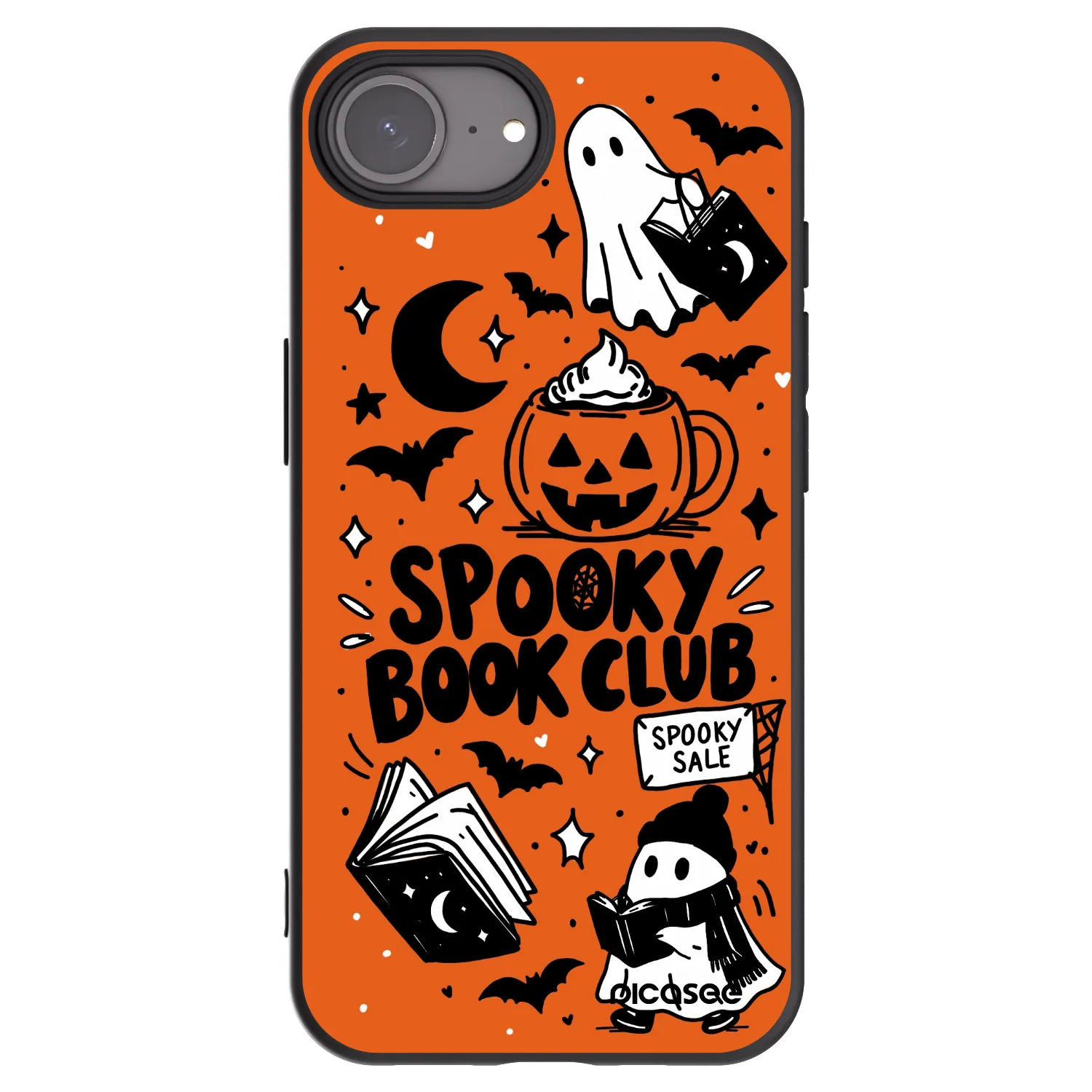 Picasee Apple iPhone 17e Hülle - Schwarzes Silikon - Spooky book club