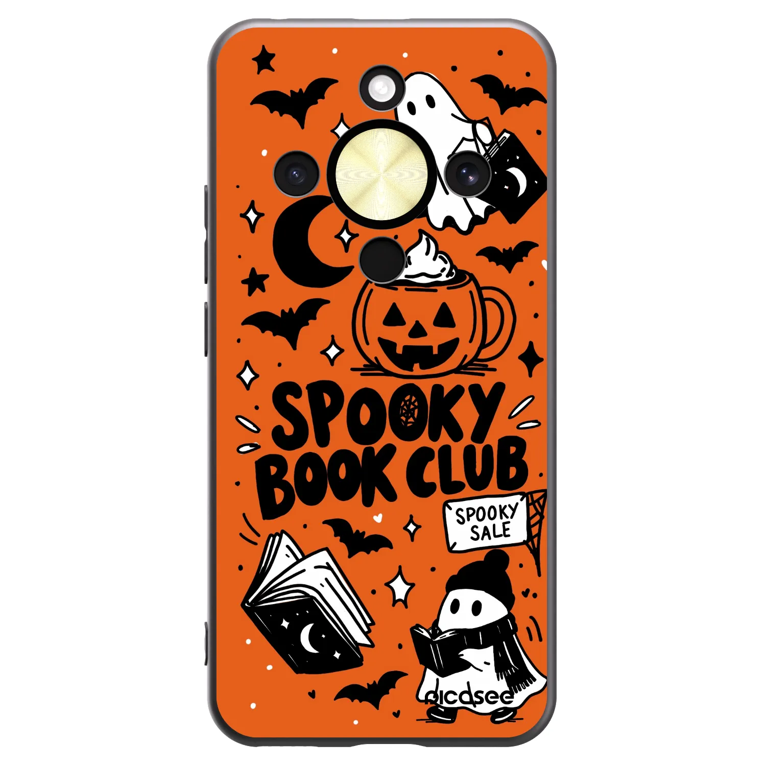 Picasee Honor Magic8 Lite 5G Hülle - Schwarzes Silikon - Spooky book club