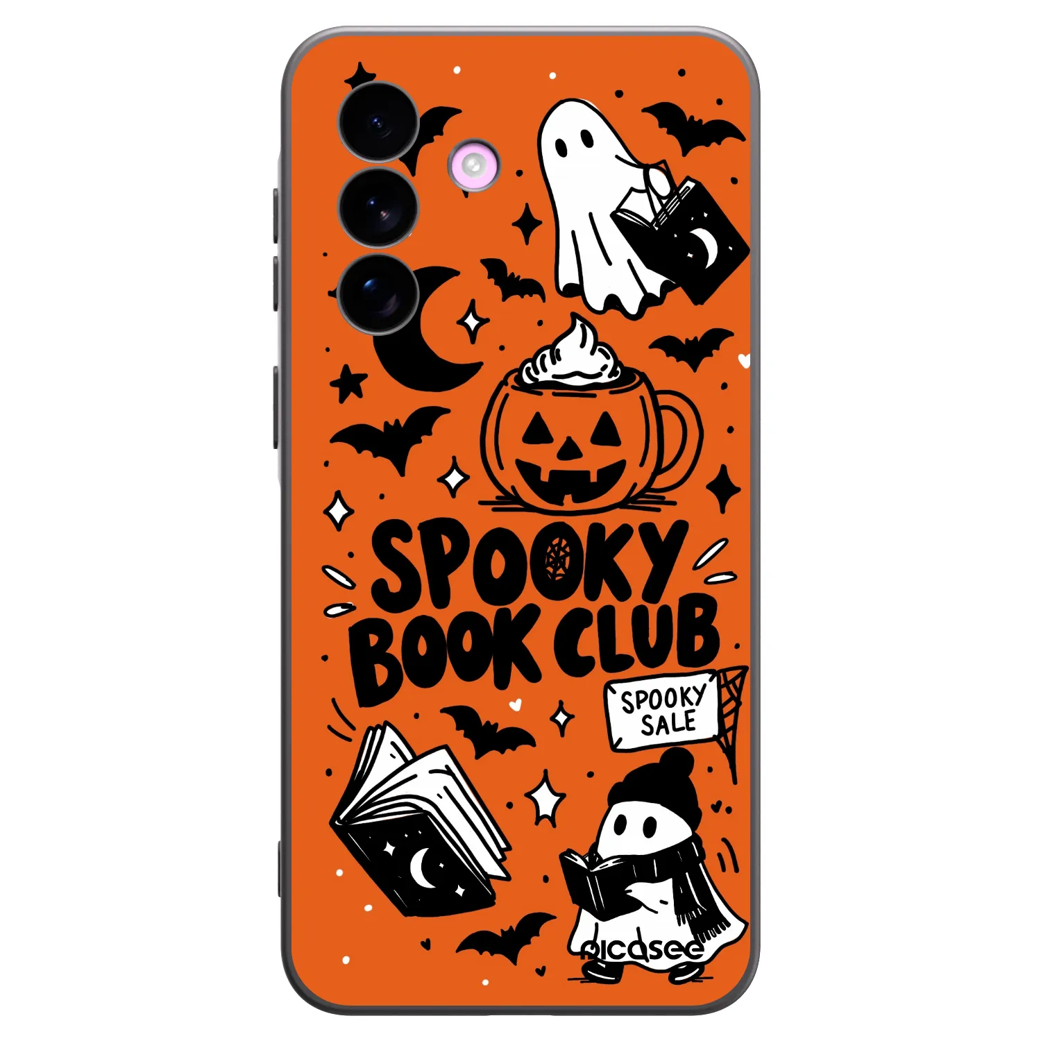 Picasee Samsung Galaxy A57 5G Hülle - Schwarzes Silikon - Spooky book club