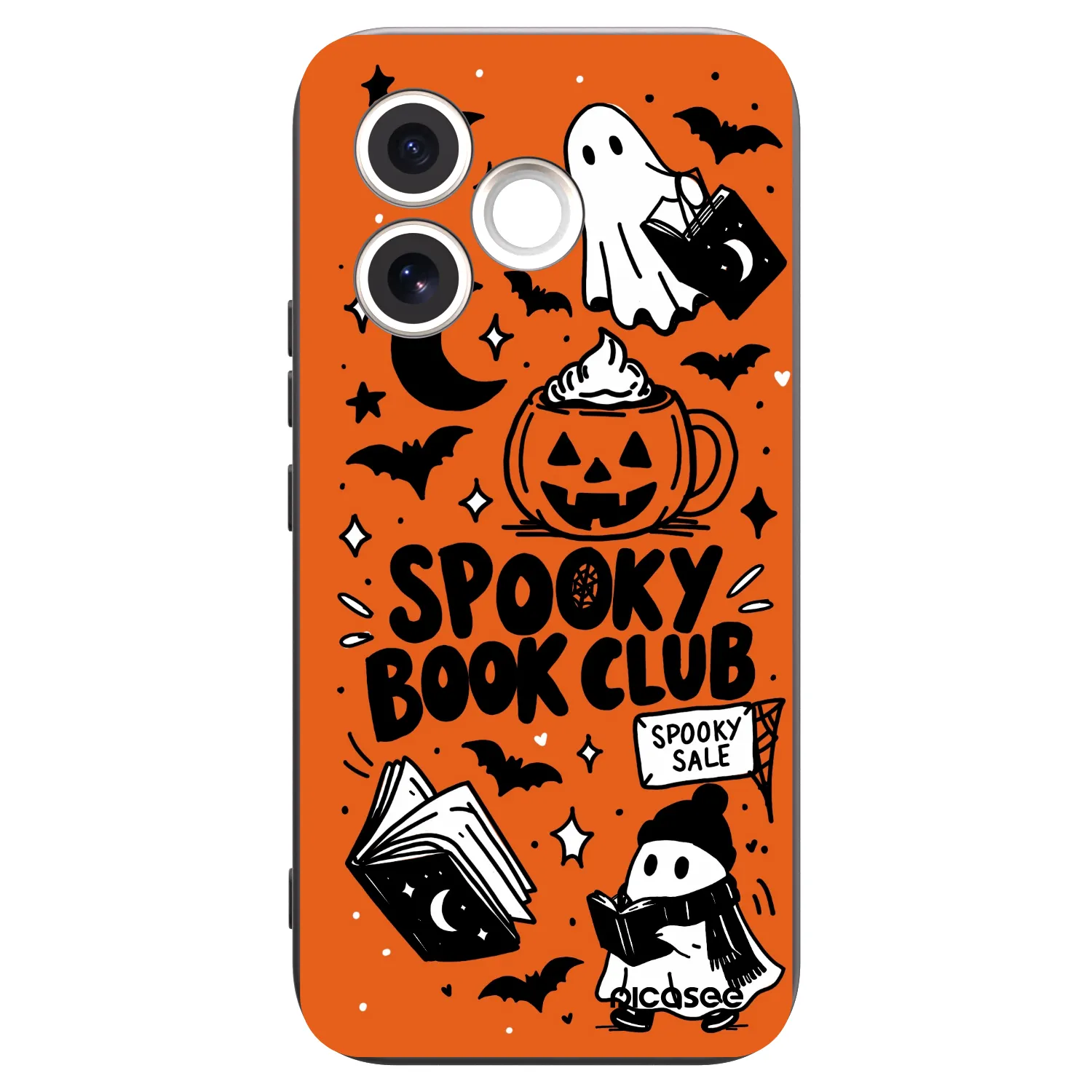 Picasee Honor 600 Lite Hülle - Schwarzes Silikon - Spooky book club