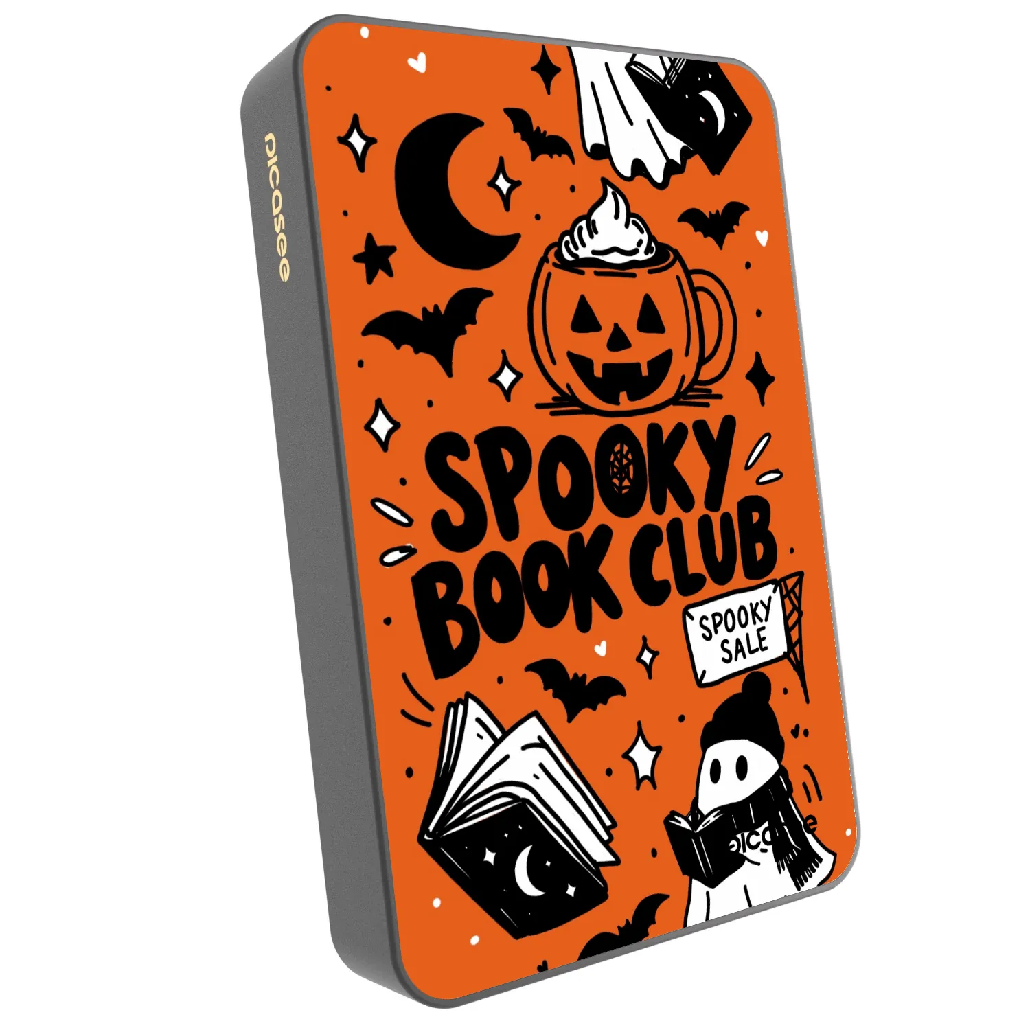 Picasee Powerbank mit MagSafe 10 000 mAh Grau - Spooky book club