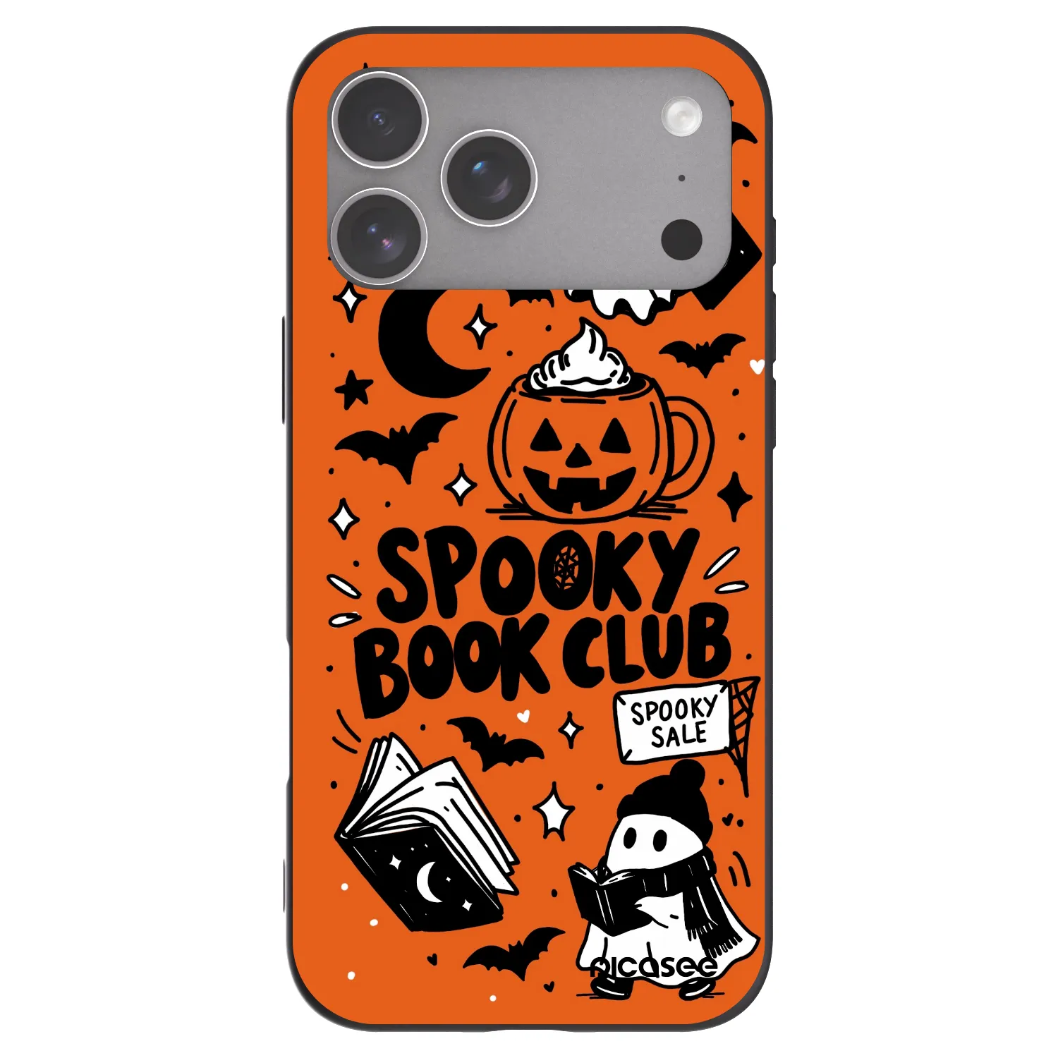 Picasee Apple iPhone 18 Pro Max Hülle - Schwarzes Silikon - Spooky book club