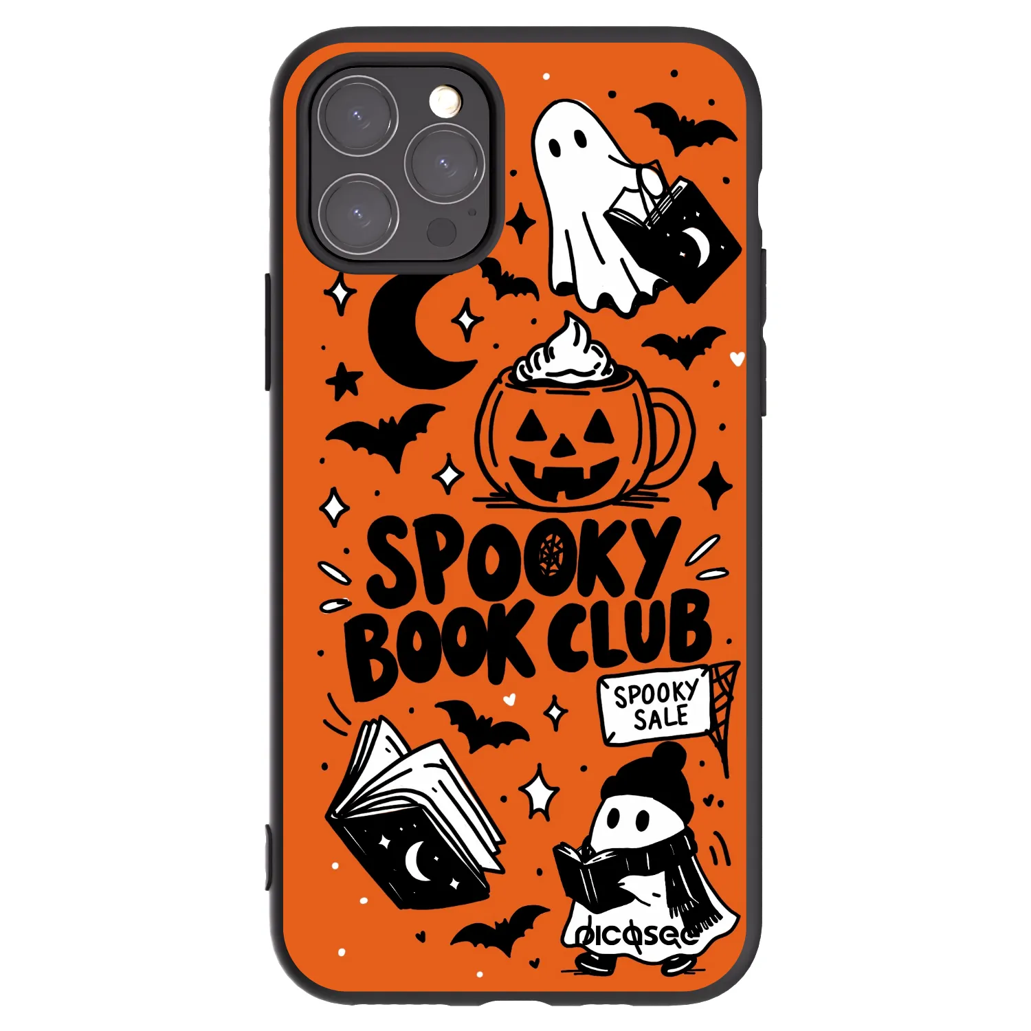 Picasee Apple iPhone 11 Pro Hülle - Schwarzes Silikon - Spooky book club