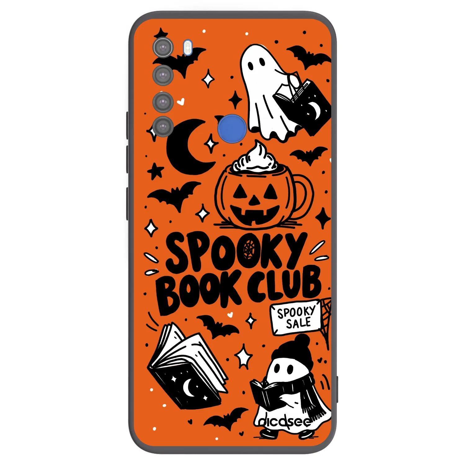 Picasee Xiaomi Redmi Note 8T Hülle - Schwarzes Silikon - Spooky book club