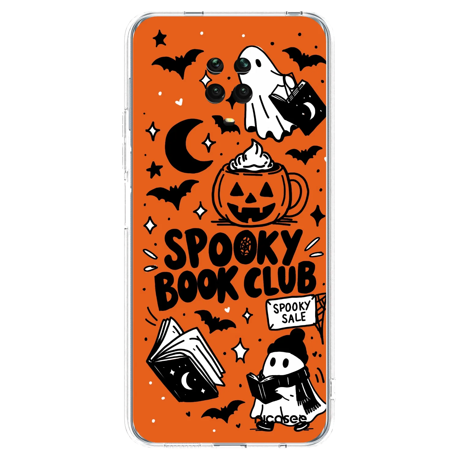 Picasee Xiaomi Redmi Note 9S Hülle - Transparentes Silikon - Spooky book club