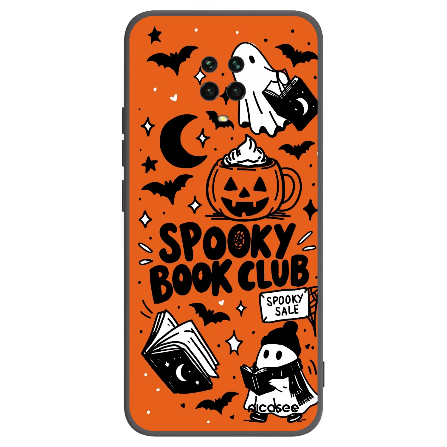 Picasee Xiaomi Redmi Note 9S Hülle - Schwarzes Silikon - Spooky book club