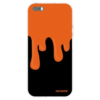 Apple iPhone 5/5S/SE Hülle - Transparentes Silikon - Orange spooky