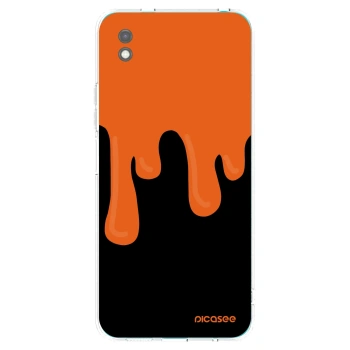 Picasee Xiaomi Redmi 9A Hülle - Schwarzes Silikon - Orange spooky