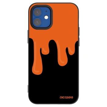 Picasee Apple iPhone 12 mini Hülle - Schwarzes Silikon - Orange spooky