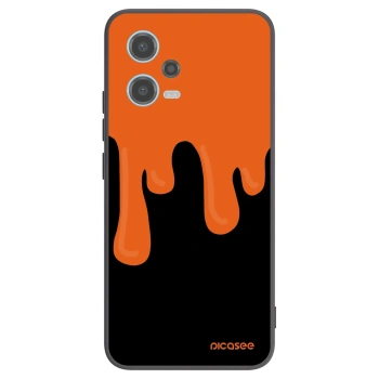 Picasee Xiaomi Redmi Note 12 5G Hülle - Schwarzes Silikon - Orange spooky