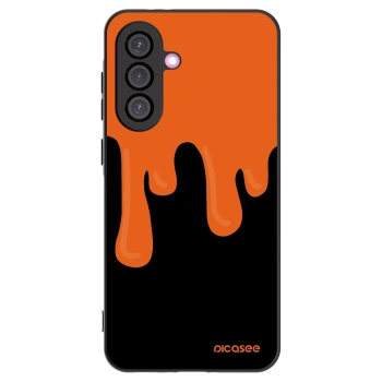 Picasee Samsung Galaxy A36 5G Hülle - Schwarzes Silikon - Orange spooky